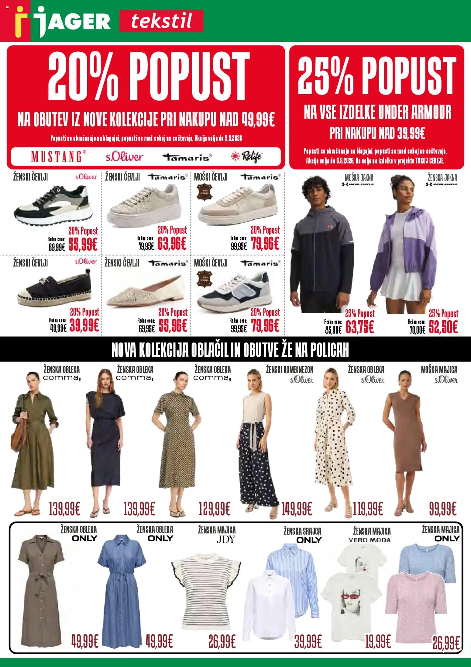 Novi Jager katalog ponudbe – veljaven od 29.04.2026 | Stran: 1 | Izdelki: Majica, Jakna, Kombinezon, Obleka