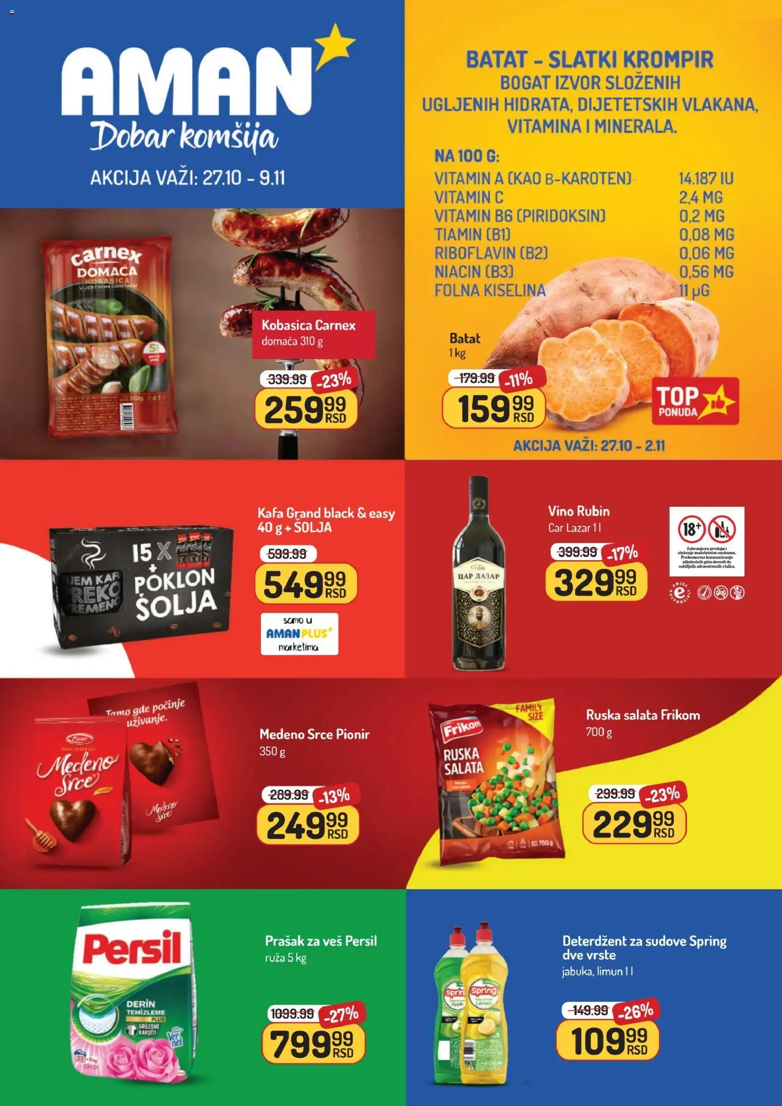 Aman katalog - važi od 27.10.2025 | Strana: 1 | Proizvode: Deterdžent za sudove, Salata, Kafa, Pica