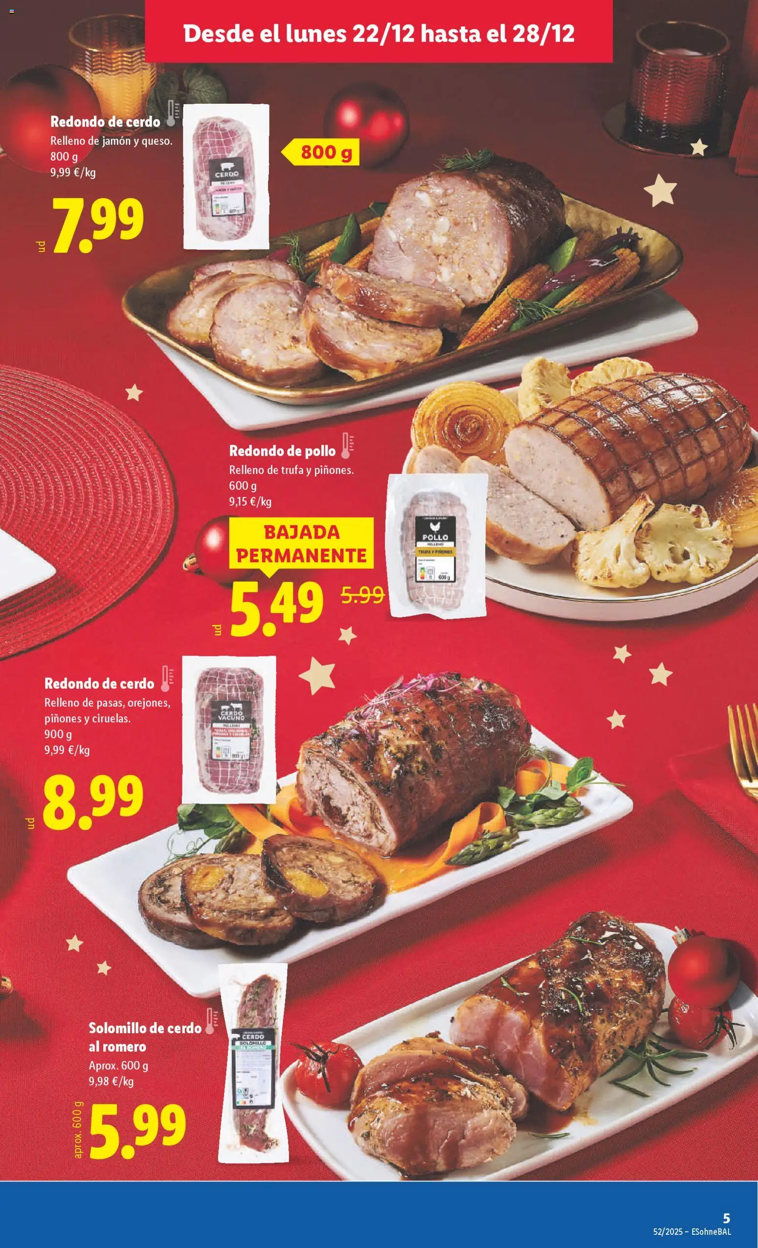 Lidl folleto │ válido desde el 22.12.2025 | Página: 7 | Productos: Solomillo de cerdo, Jamón, Cerdo
