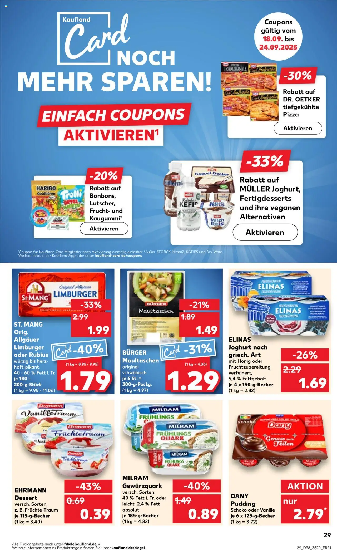 Kaufland prospekt Potsdam	 – gültig ab 18.09.2025 | Seite: 29 | Produkte: Quark, Milch, Katjes, Pudding