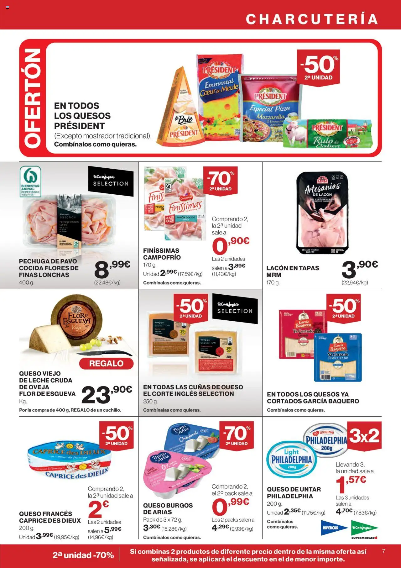 Hipercor catálogo │ válido desde el 11.09.2025 | Página: 7 | Productos: Queso, Jamón, Jamón cocido, Pizza