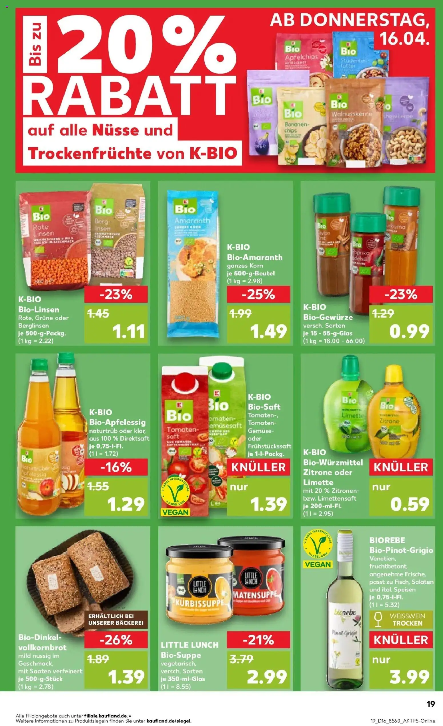 Kaufland Prospekt Pforzheim	 – gültig ab 16.04.2026 | Seite: 19 | Produkte: Bäckerei, Tomaten, Zitrone, Zitronen