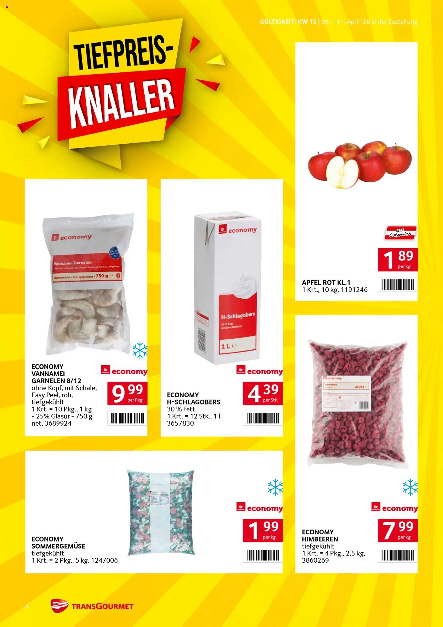 Transgourmet Zustellaktion gültig ab 06.04.2026 | Seite: 4 | Produkte: Äpfel