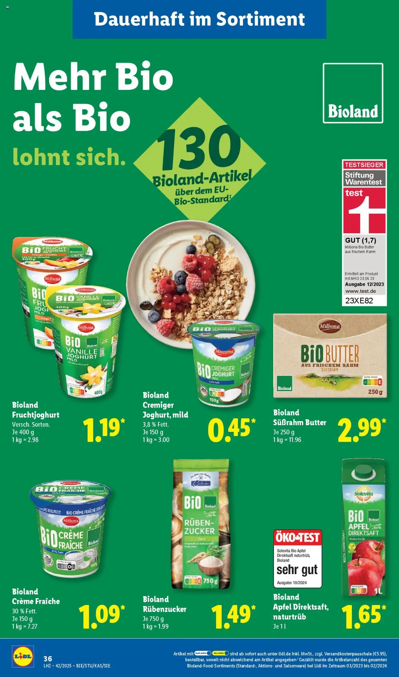 Lidl Prospekt Hilders – gültig ab 13.10.2025 | Seite: 58 | Produkte: Butter, Fruchtjoghurt, Zucker, Mango
