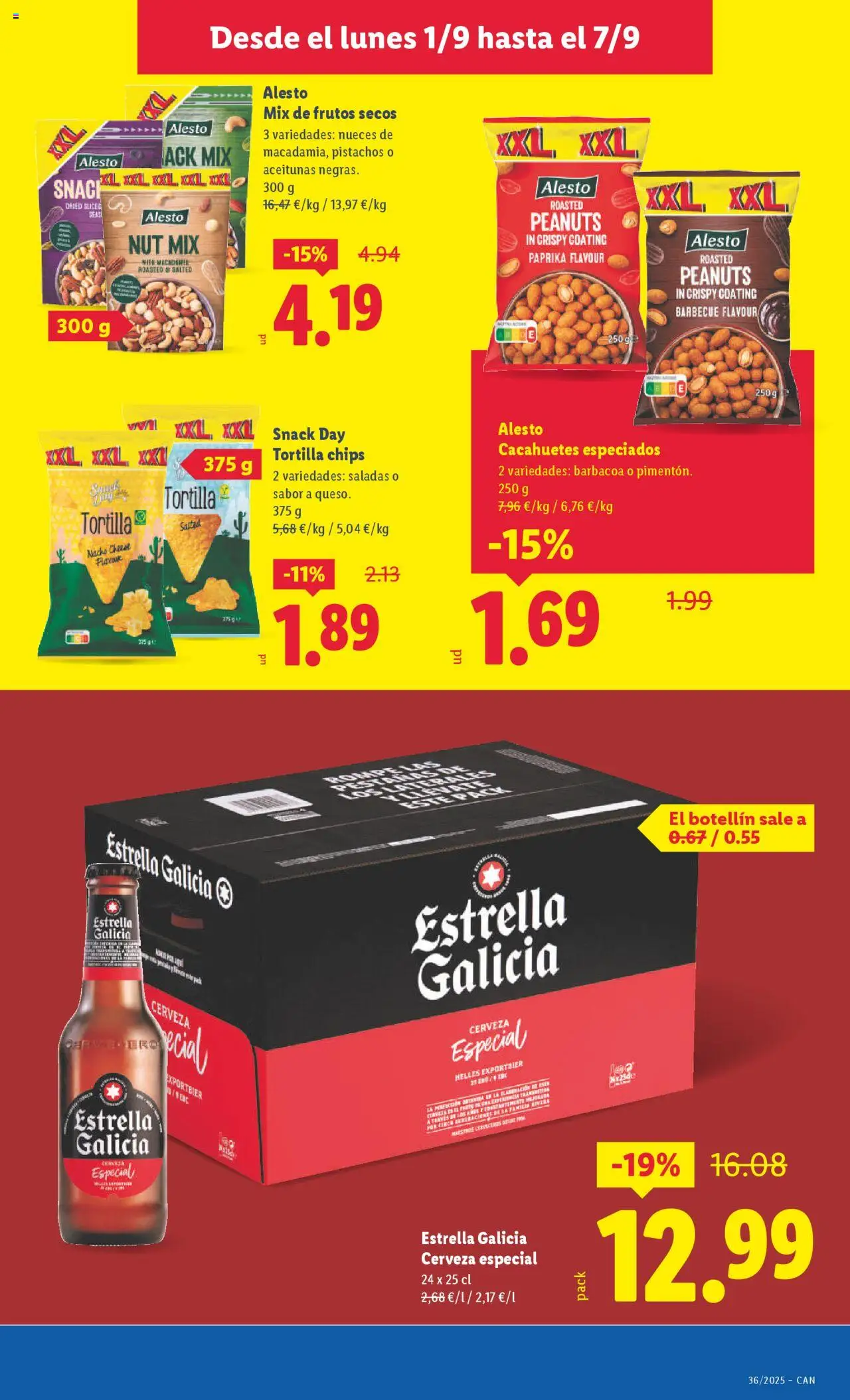 Lidl - Canarias │ válido desde el 01.09.2025 | Página: 13 | Productos: Cerveza, Frutos secos, Barbacoa