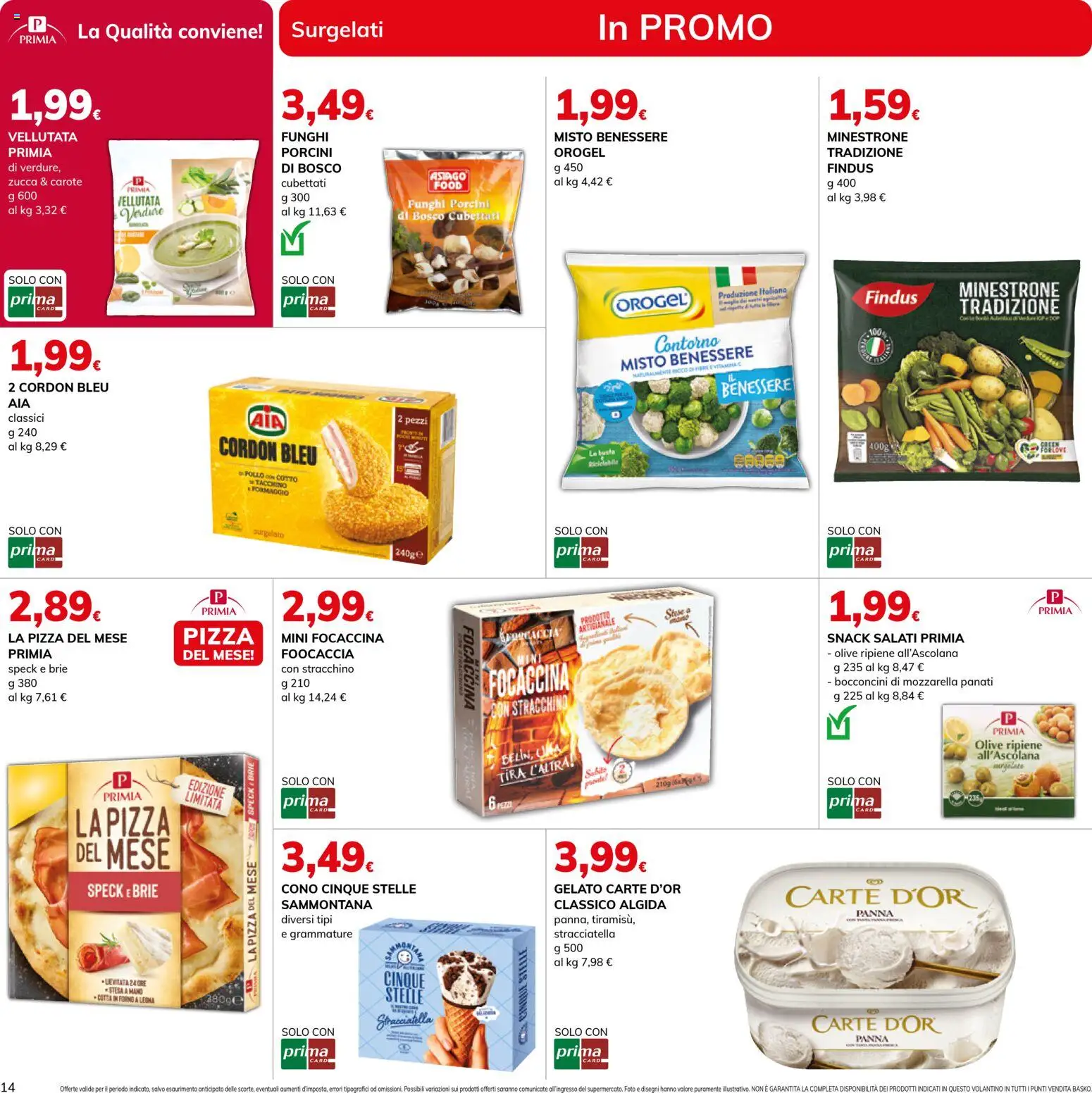 Volantino Basko del 24.02.2026 | Pagina: 14 | Prodotti: Panna, Verdure, Formaggio, Funghi