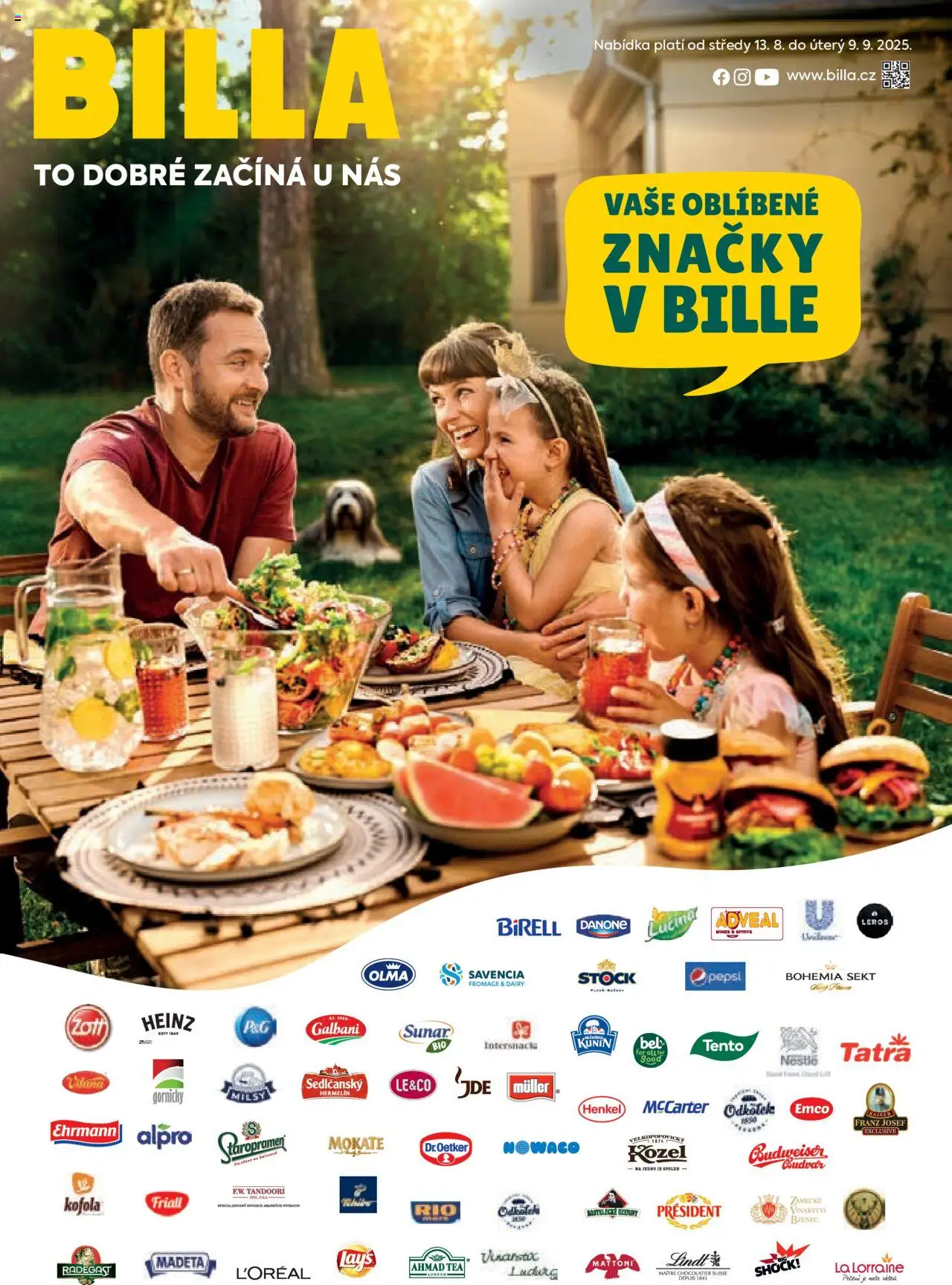 Billa leták - Partneři od 13.08.2025 | Strana: 1 | Produkty: Birell, Sunar, Hermelín, Ahmad tea