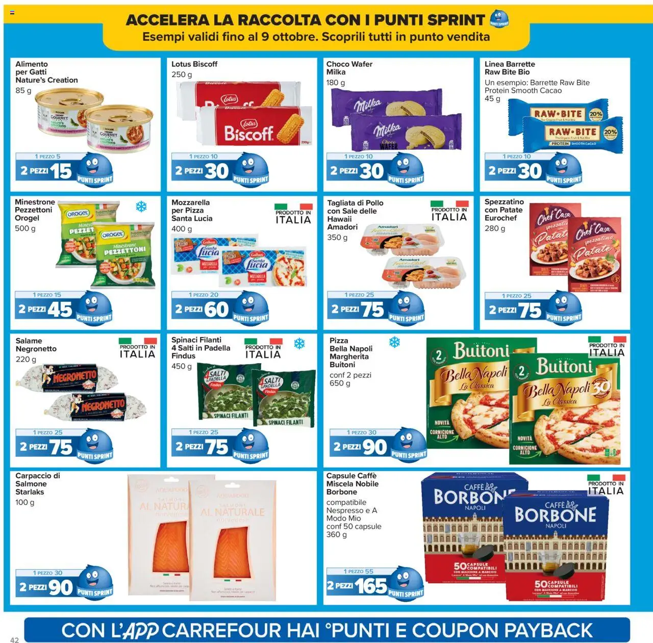 Volantino Carrefour del 26.09.2025 | Pagina: 42 | Prodotti: Patate, Spinaci, Cacao, Padella