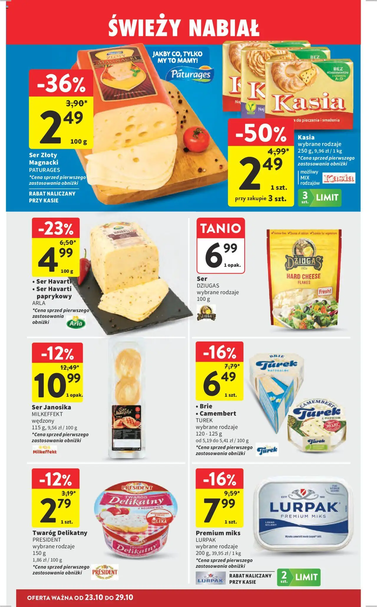 Intermarche Gazetka od 23.10.2025 | Strona: 24 | Produkty: Mleka, Camembert, Ser, Twaróg