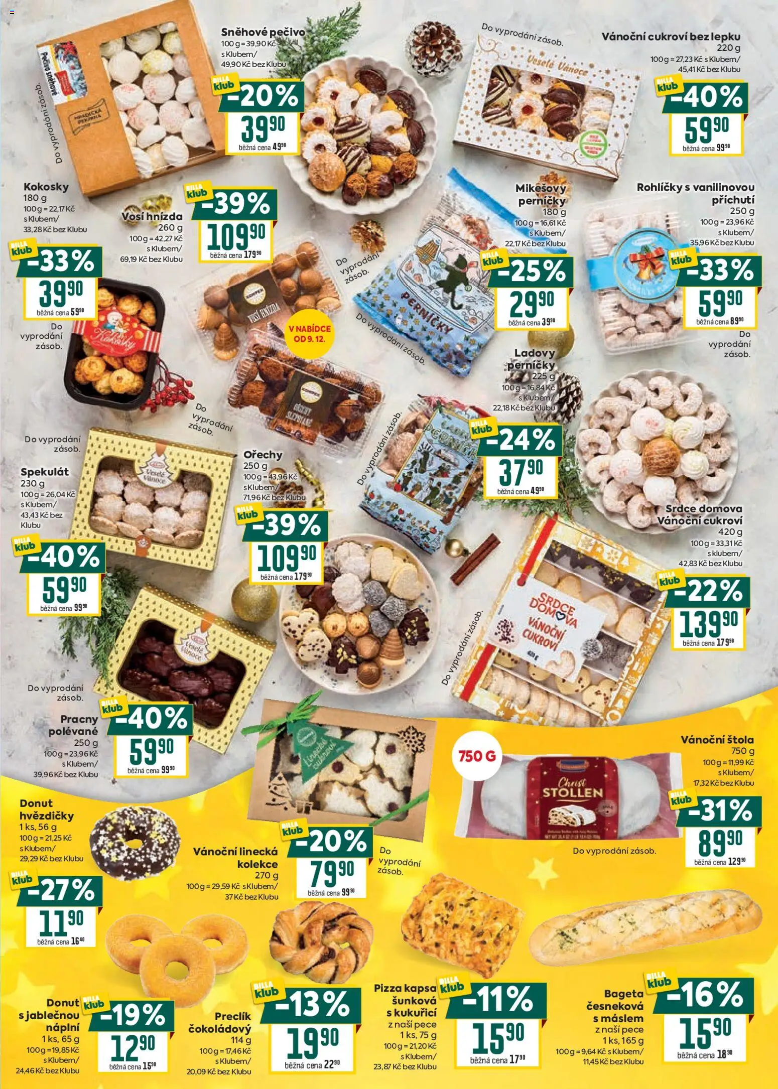 Billa leták - Delikatesy od 03.12.2025 | Strana: 9 | Produkty: Kokosky, Pečivo, Cukroví, Bageta