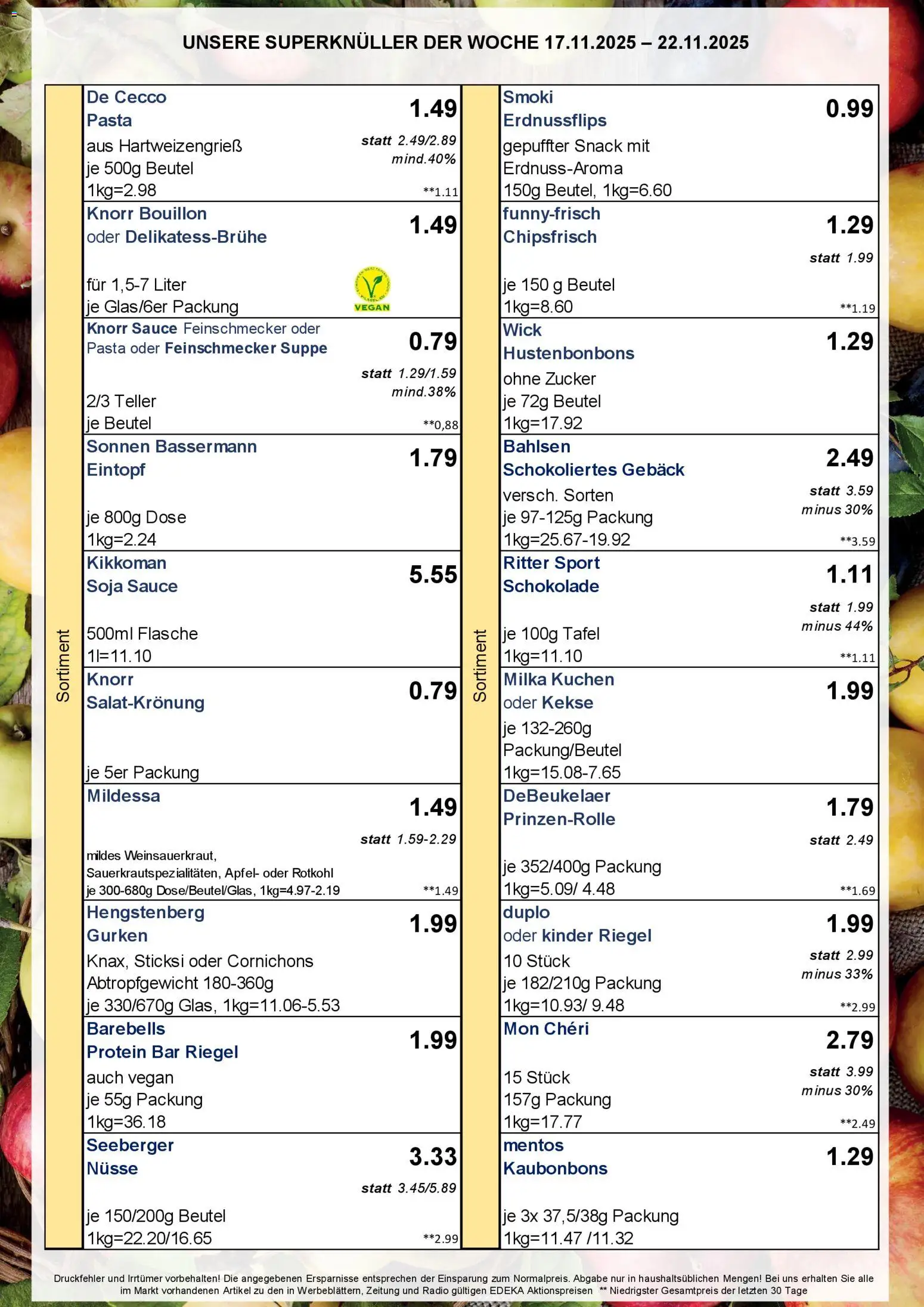Simmel - Bayern – gültig ab 17.11.2025 | Seite: 2 | Produkte: Äpfel, Zucker, Gurken, Mon cheri