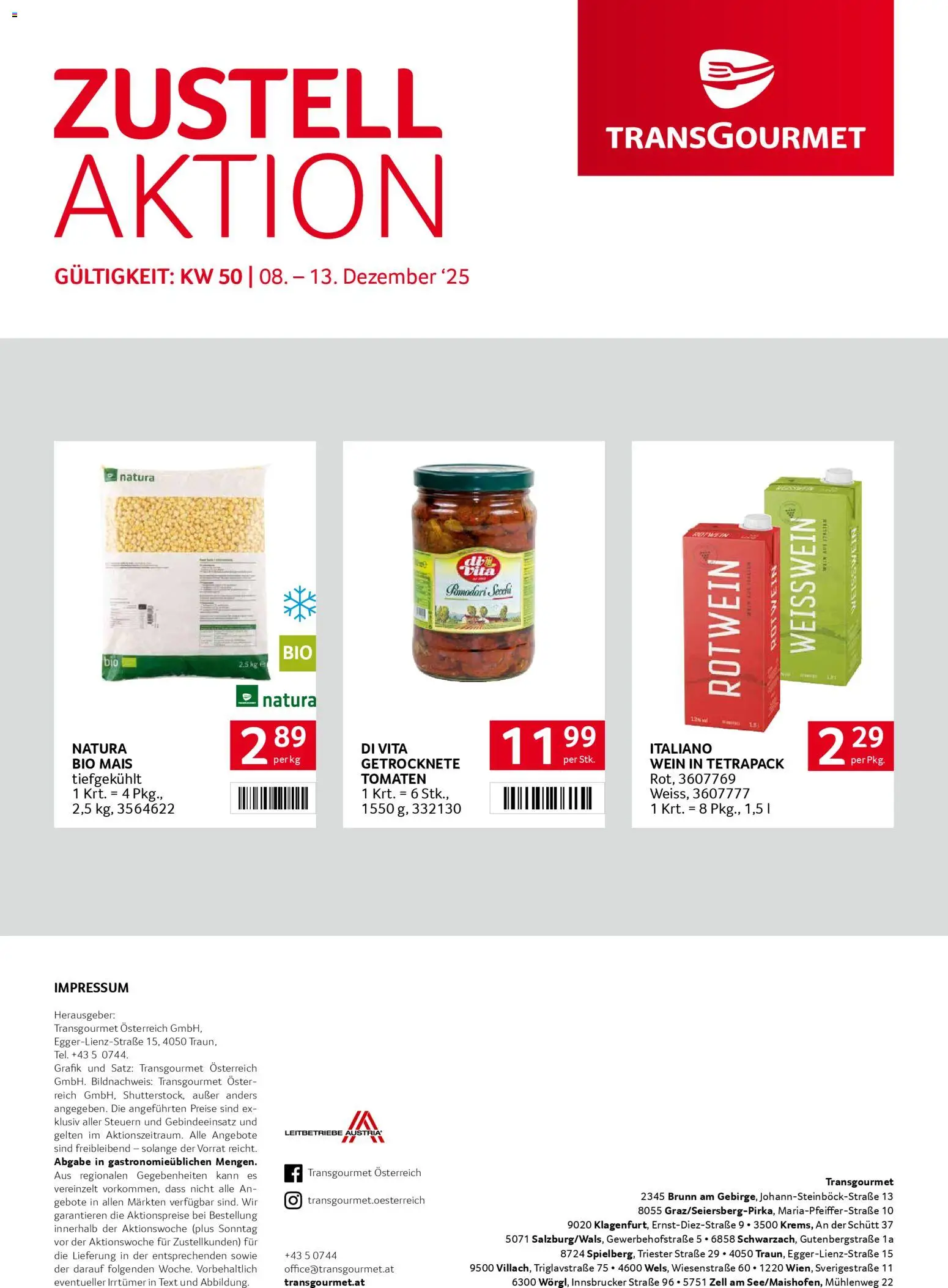 Transgourmet Zustellaktion gültig ab 08.12.2025 | Seite: 36 | Produkte: Häränliha, Wein, Tomaten