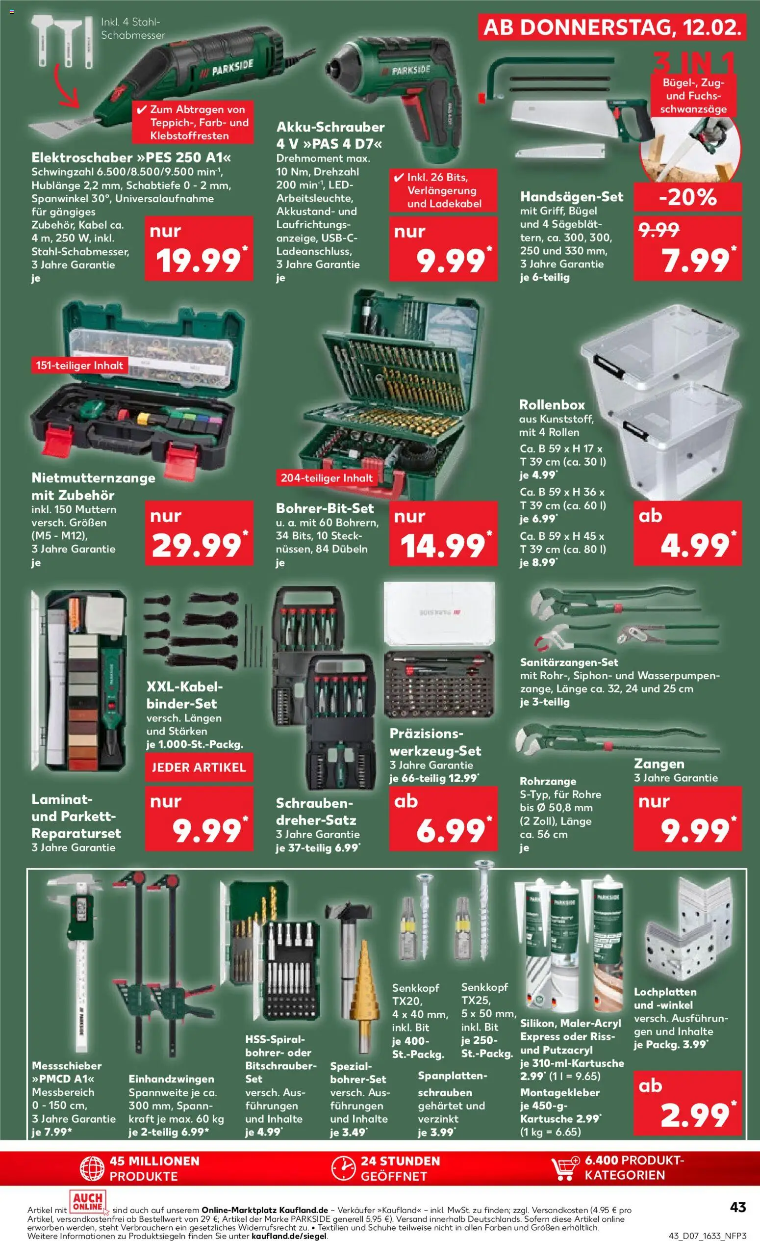 Kaufland prospekt Speyer	 – gültig ab 15.02.2026 | Seite: 43 | Produkte: Kabel, Box, Akkuschrauber, Ladekabel