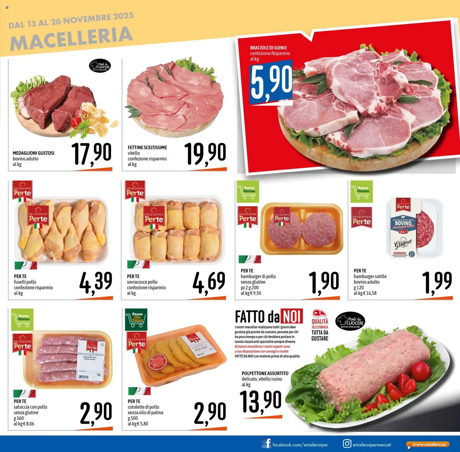 Volantino Emisfero del 13.11.2025 | Pagina: 9 | Prodotti: Bovino, Suino, Vitello, Hamburger