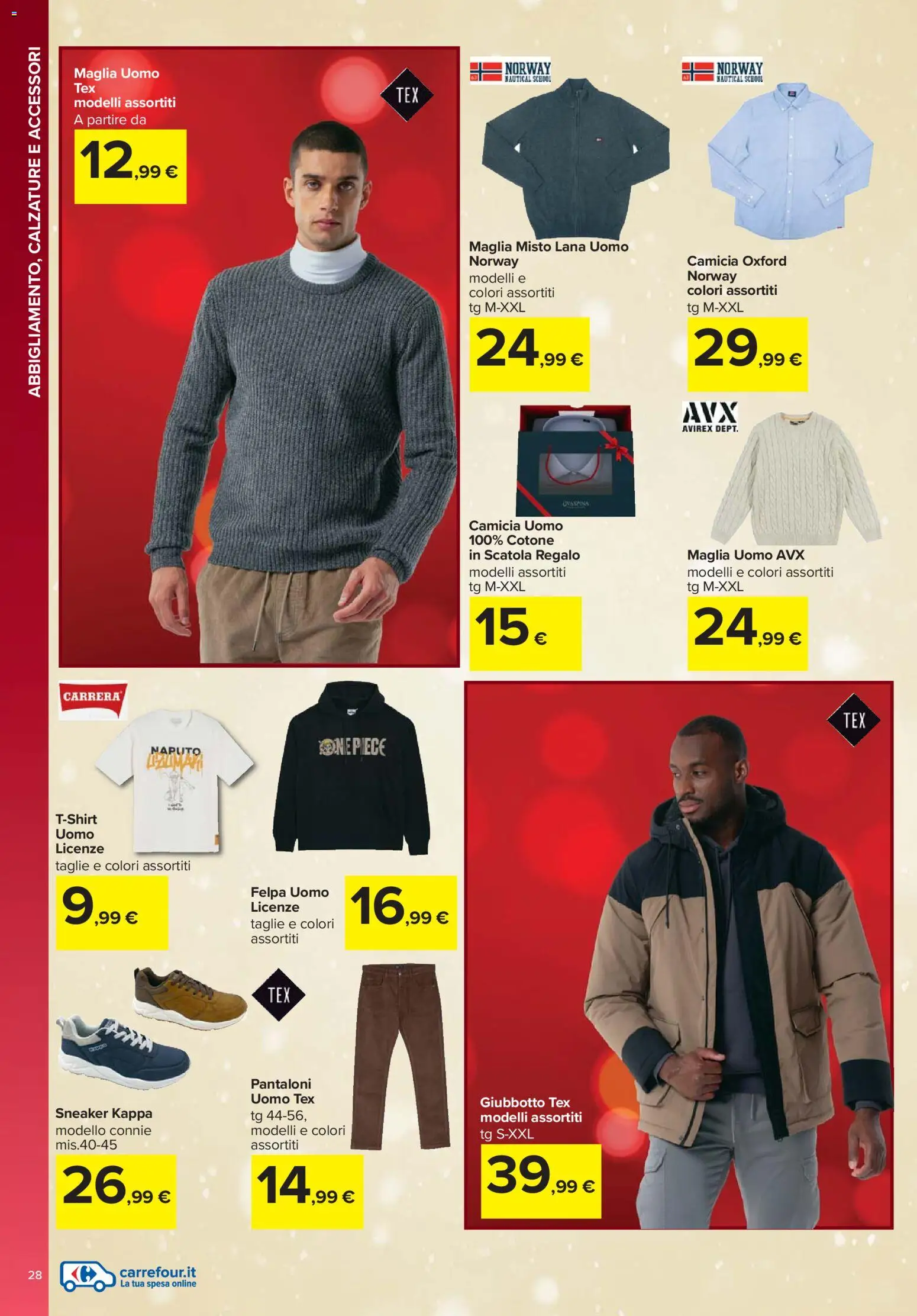 Volantino Carrefour del 13.11.2025 | Pagina: 28 | Prodotti: Camicia, Felpa, Pantaloni, Scatola