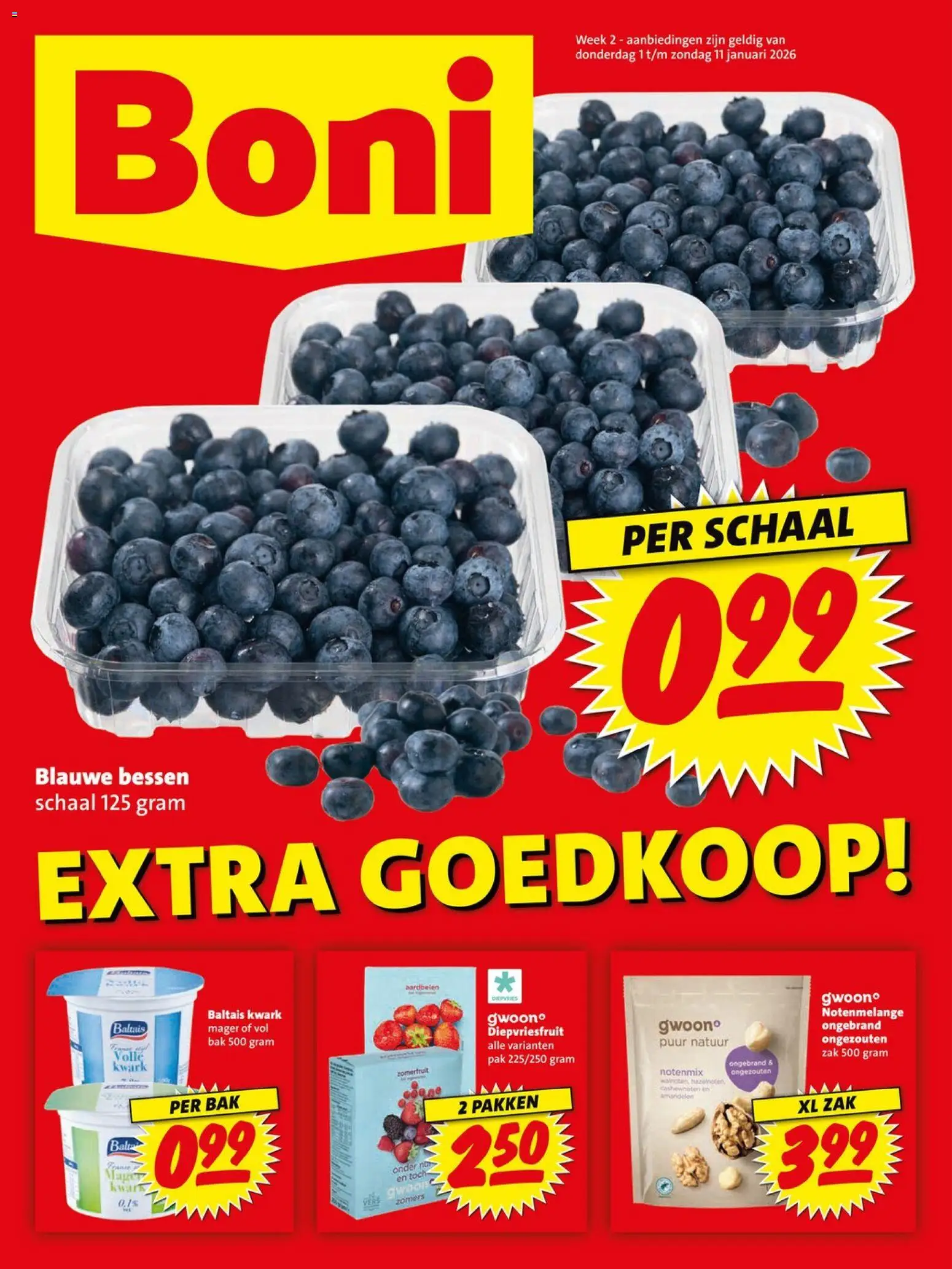 {H1} | Pagina: 1 | Producten: Schaal, Kwark, Zak, Cashewnoten