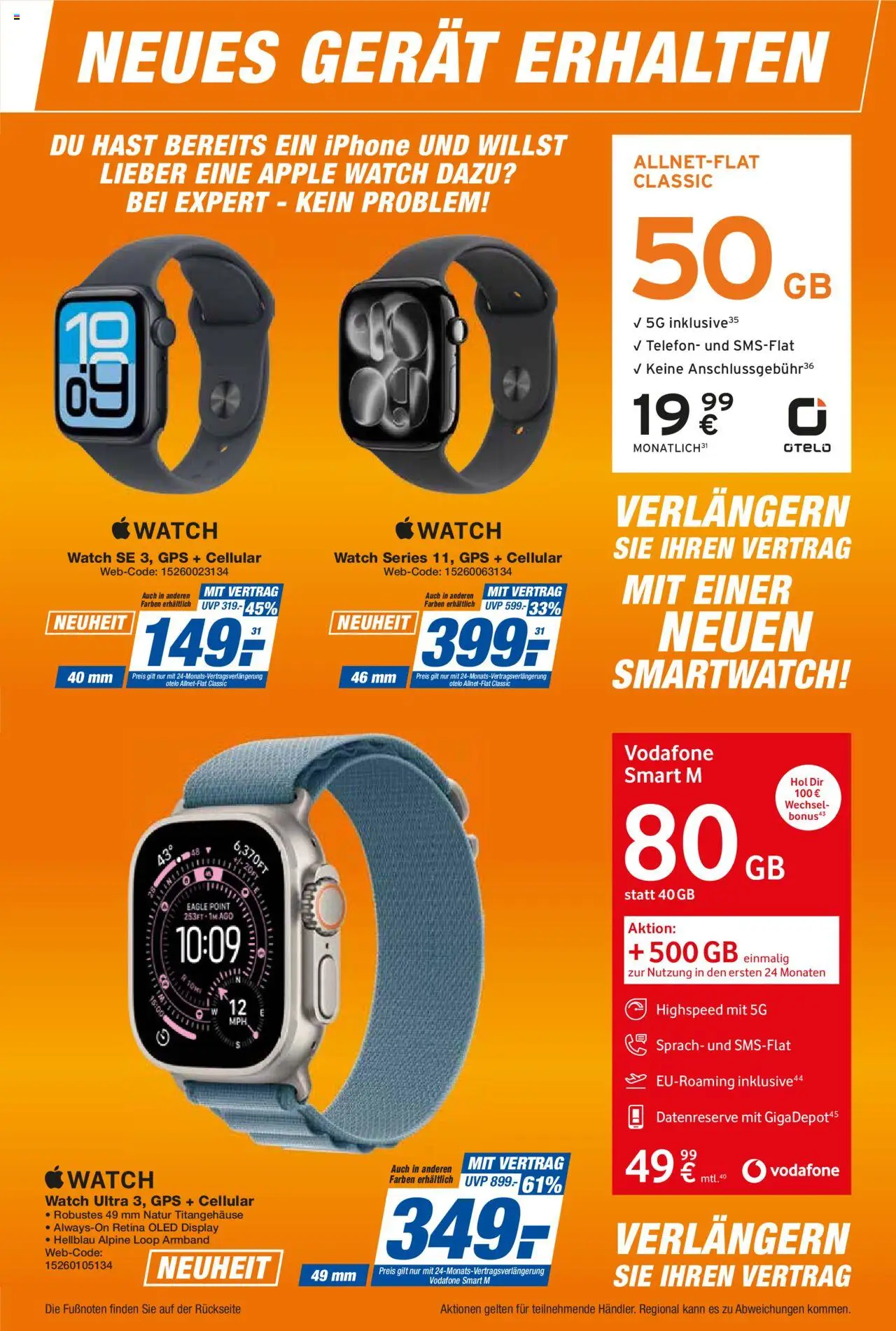 Expert Smarthphone Highlights im Oktober – gültig ab 01.10.2025 | Seite: 21 | Produkte: Smartwatch, Iphone, Apple, Telefon