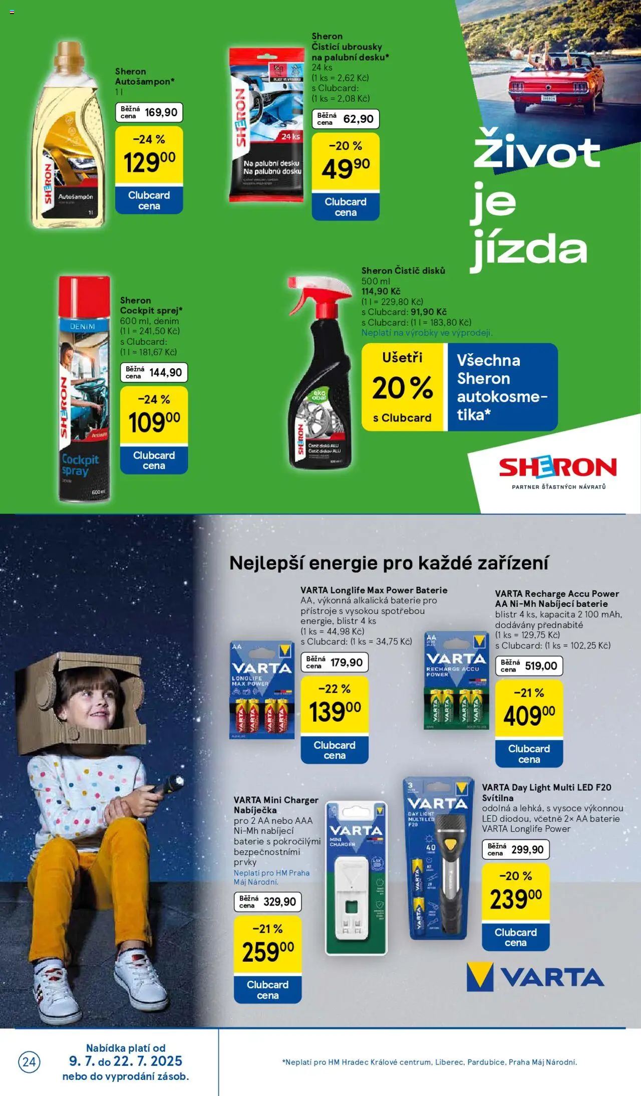 Tesco katalog od 09.07.2025 | Strana: 24 | Produkty: Nabíjecí baterie, Ubrousky, Baterie, Svítilna