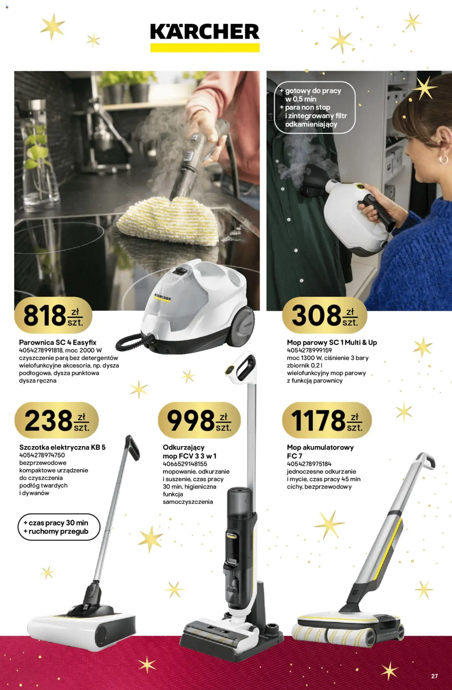 Castorama Gazetka od 03.12.2025 | Strona: 27 | Produkty: Mop parowy, Parownica, Szczotka