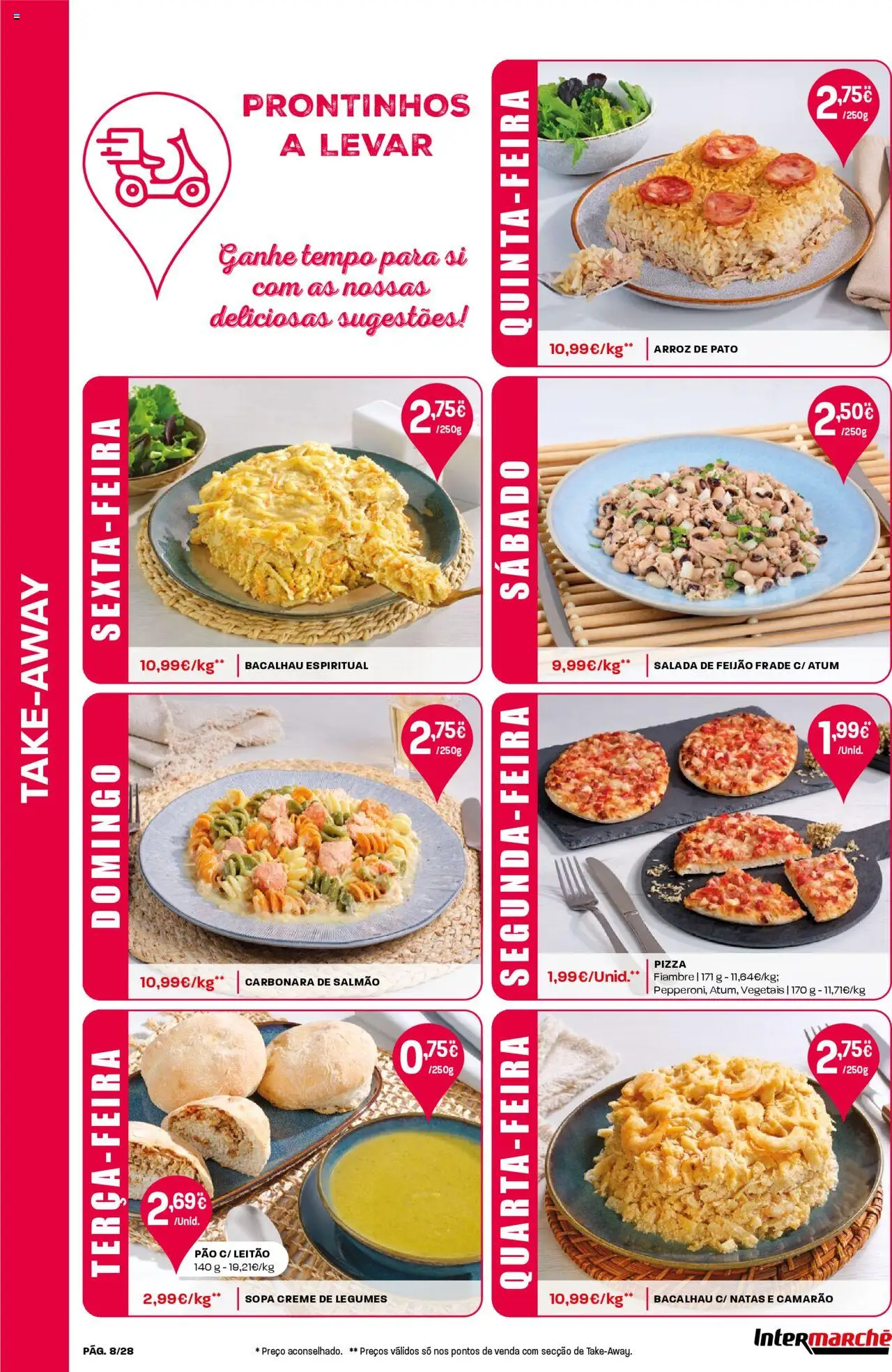 Intermarché folheto │ válido de 07.08.2025 | Página: 8 | Produtos: Bacalhau, Sopa, Arroz, Salada