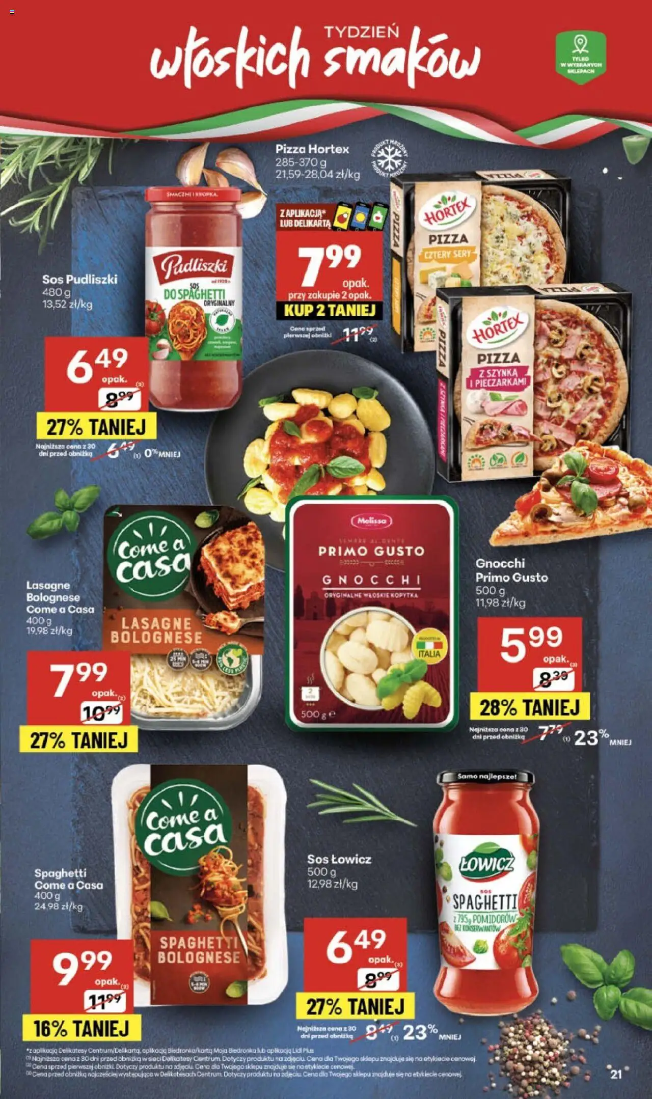 Delikatesy Centrum Gazetka - Sklepy Własne od 23.10.2025 | Strona: 21 | Produkty: Delikatesy, Sery, Pizza, Kopytka