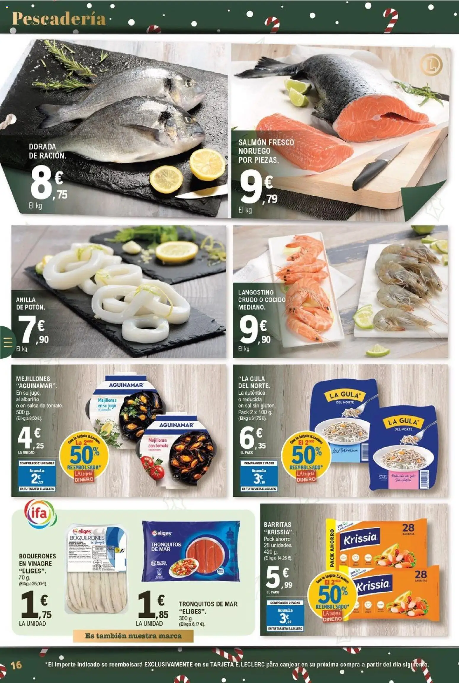 E.Leclerc folleto │ válido desde el 03.12.2025 | Página: 16 | Productos: Jugo, Δεξαμενή, Langostino