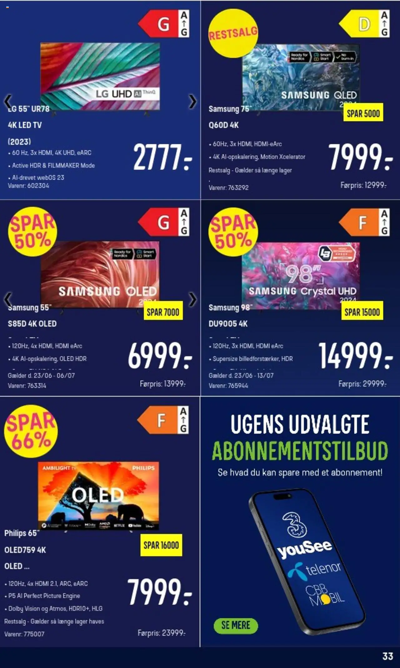 Elgiganten Tilbudsavis gyldig fra 23.06.2025 | Side: 33 | Produkter: TV