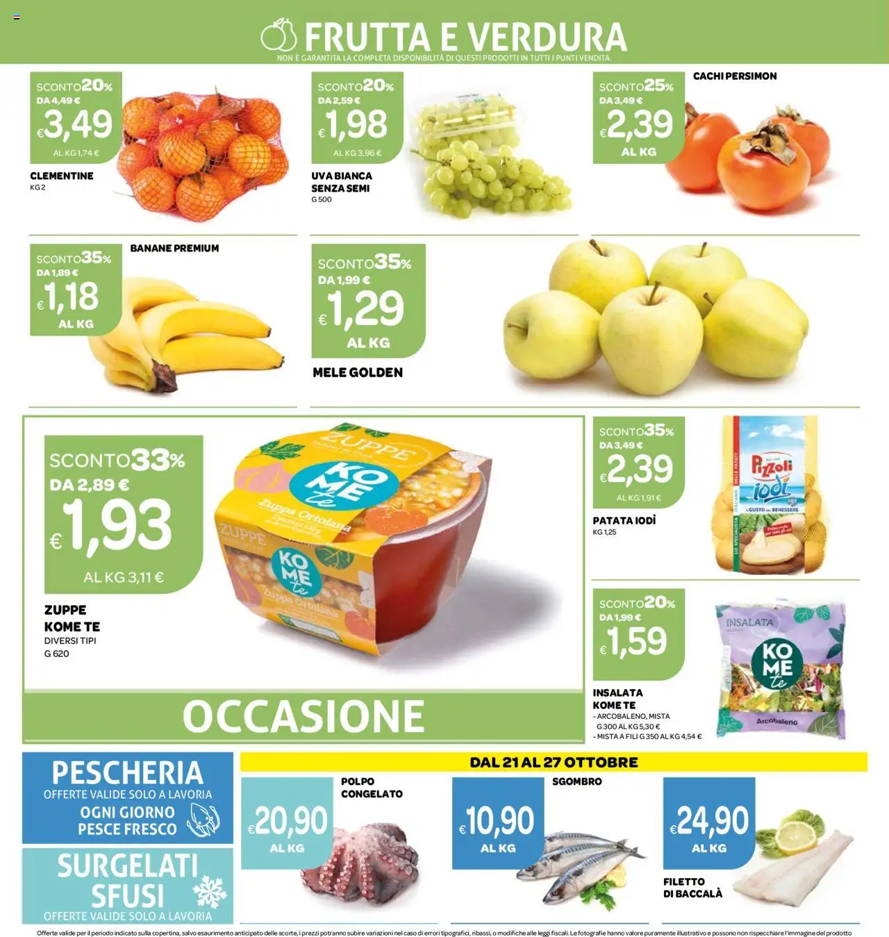 Volantino Ekom del 21.10.2025 | Pagina: 8 | Prodotti: Pesce, Tè, Insalata, Sgombro