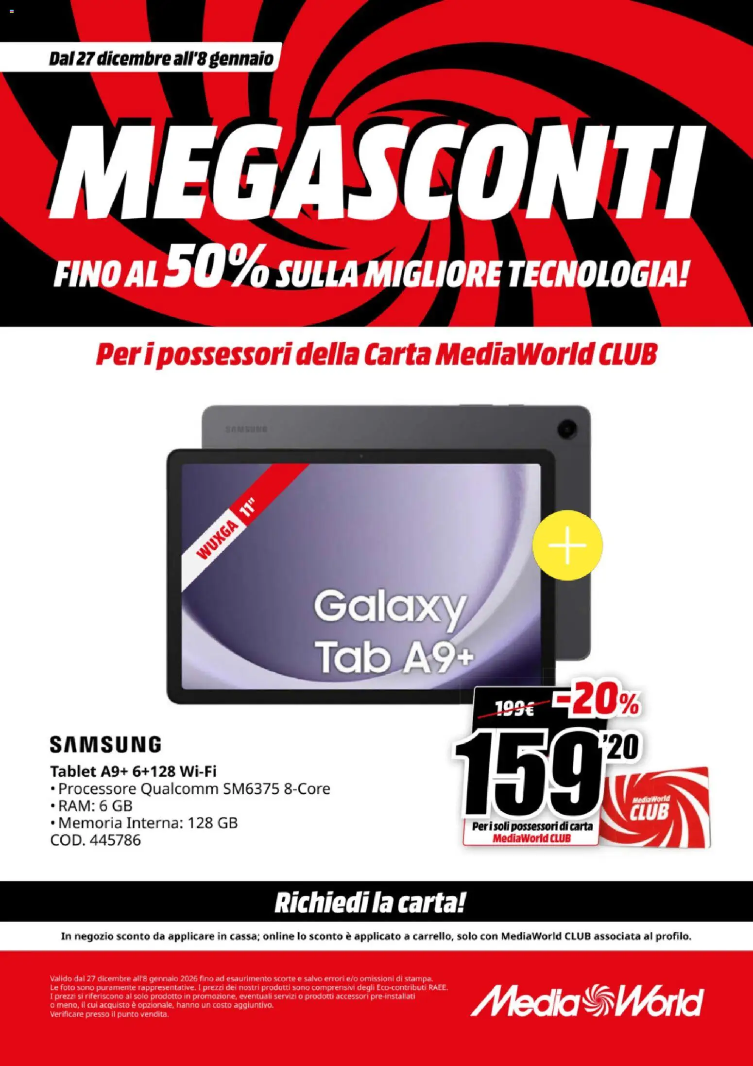Volantino Media World del 27.12.2025 | Pagina: 14 | Prodotti: Tablet, Samsung