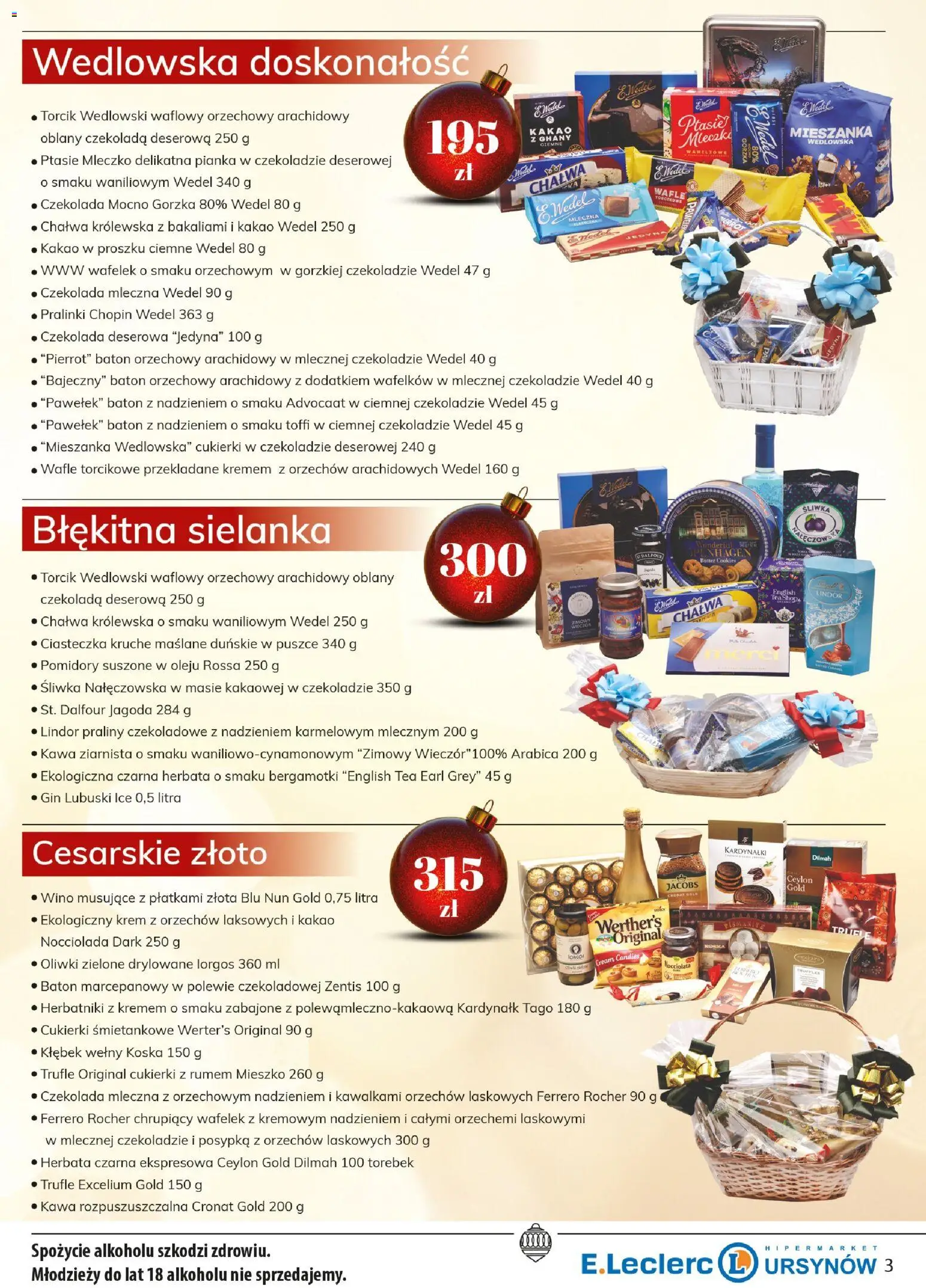E.Leclerc Gazetka - Warszawa Ursynów od 25.11.2025 | Strona: 3 | Produkty: Herbatniki, Czekolada, Czekolada deserowa, Ferrero rocher
