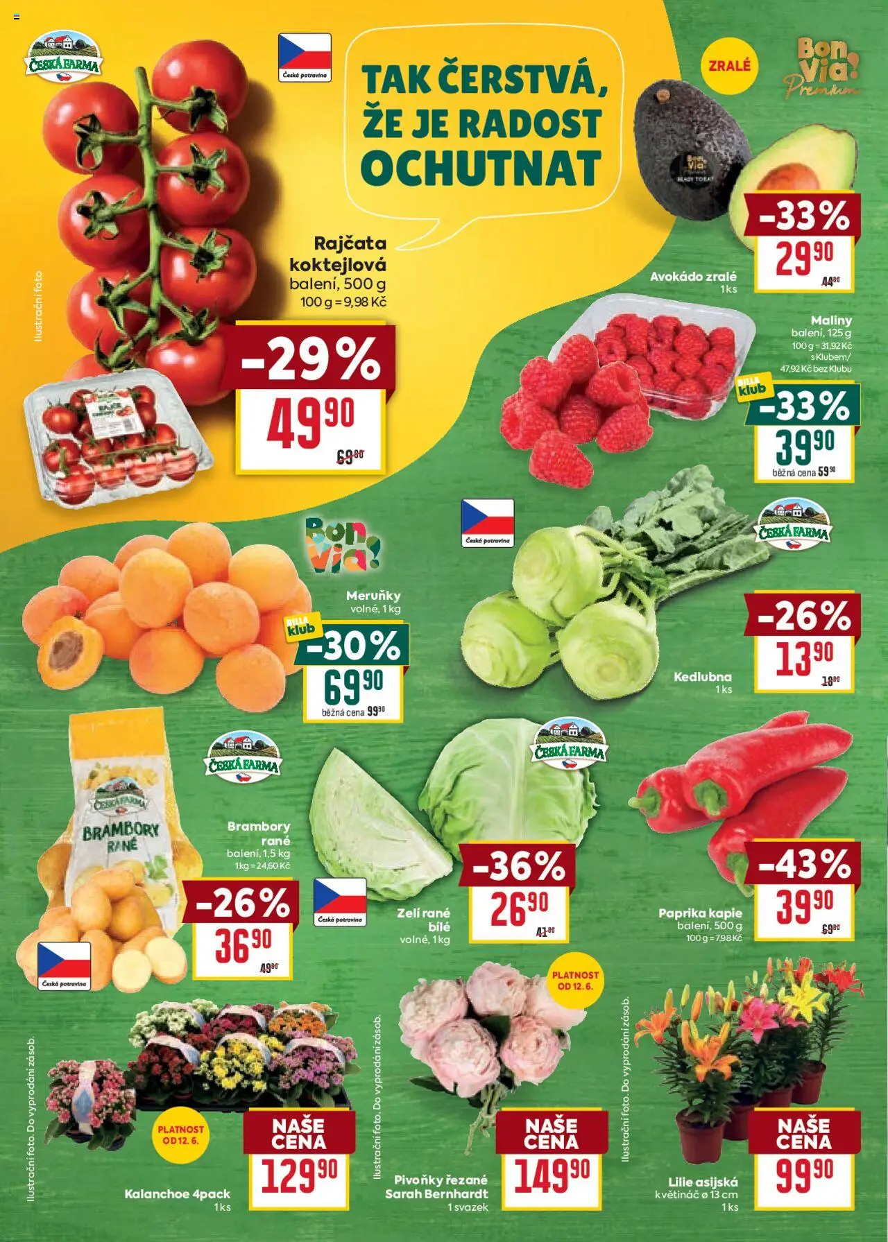 Billa Velký leták od 11.06.2025 | Strana: 2 | Produkty: Rajčata, Maliny, Brambory, Avokádo