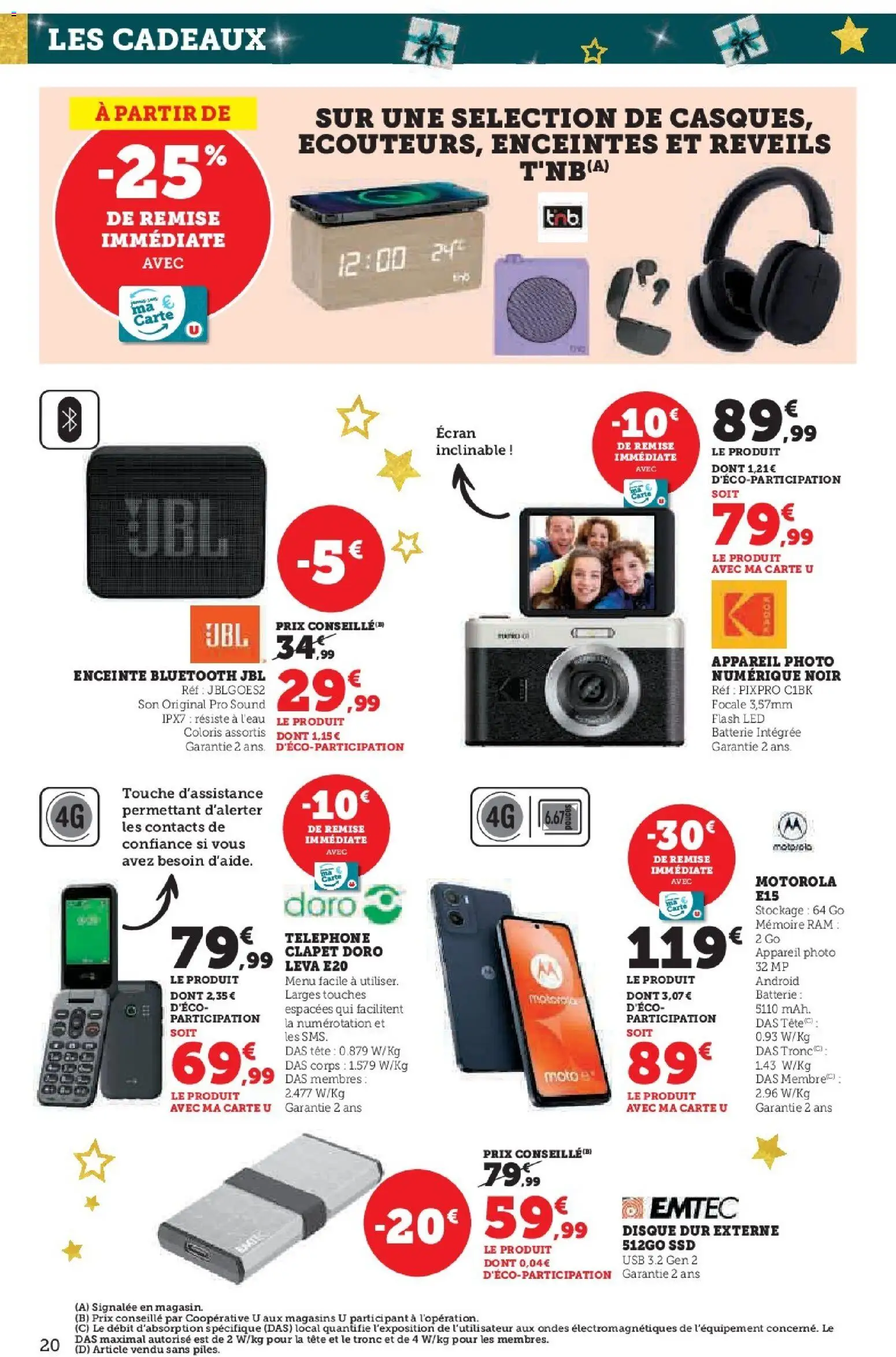 {H1} | Page: 20 | Produits: Téléphone, Disque dur, Enceinte, Piles