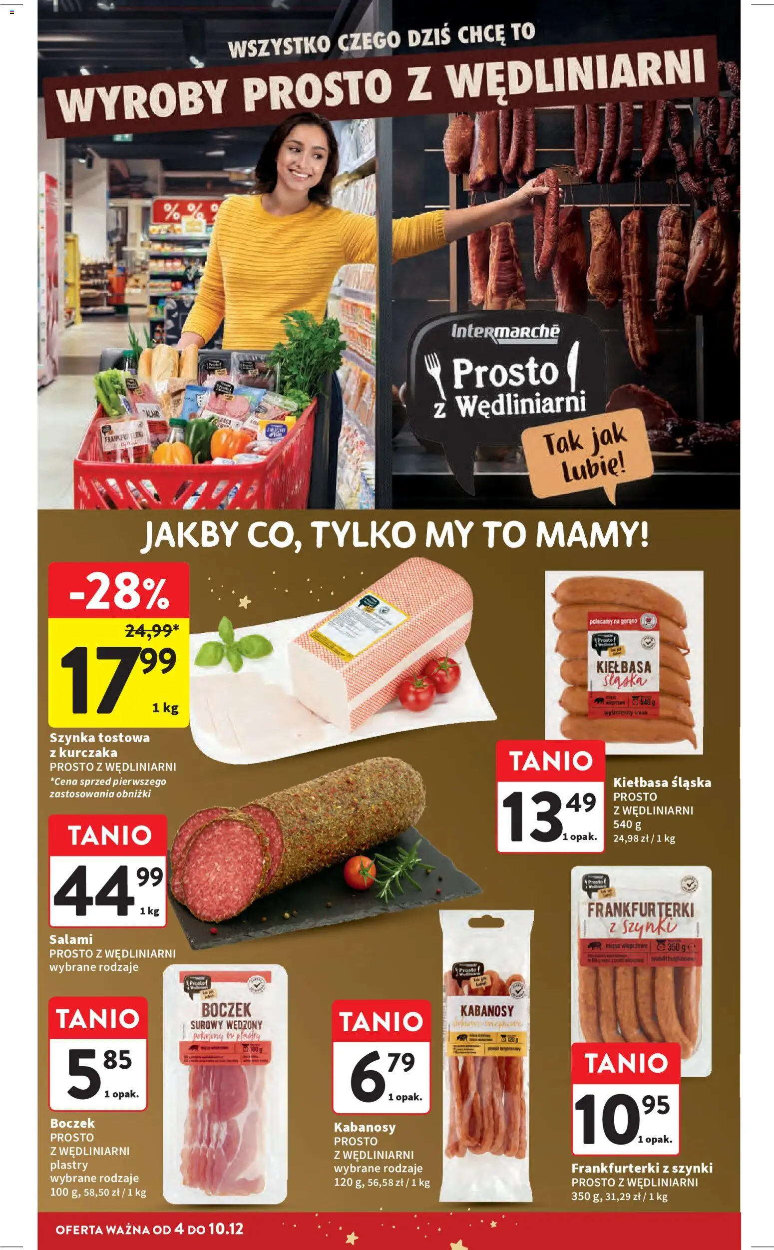 Intermarche Gazetka od 04.12.2025 | Strona: 38 | Produkty: Mięso, Frankfurterki, Boczek, Salami