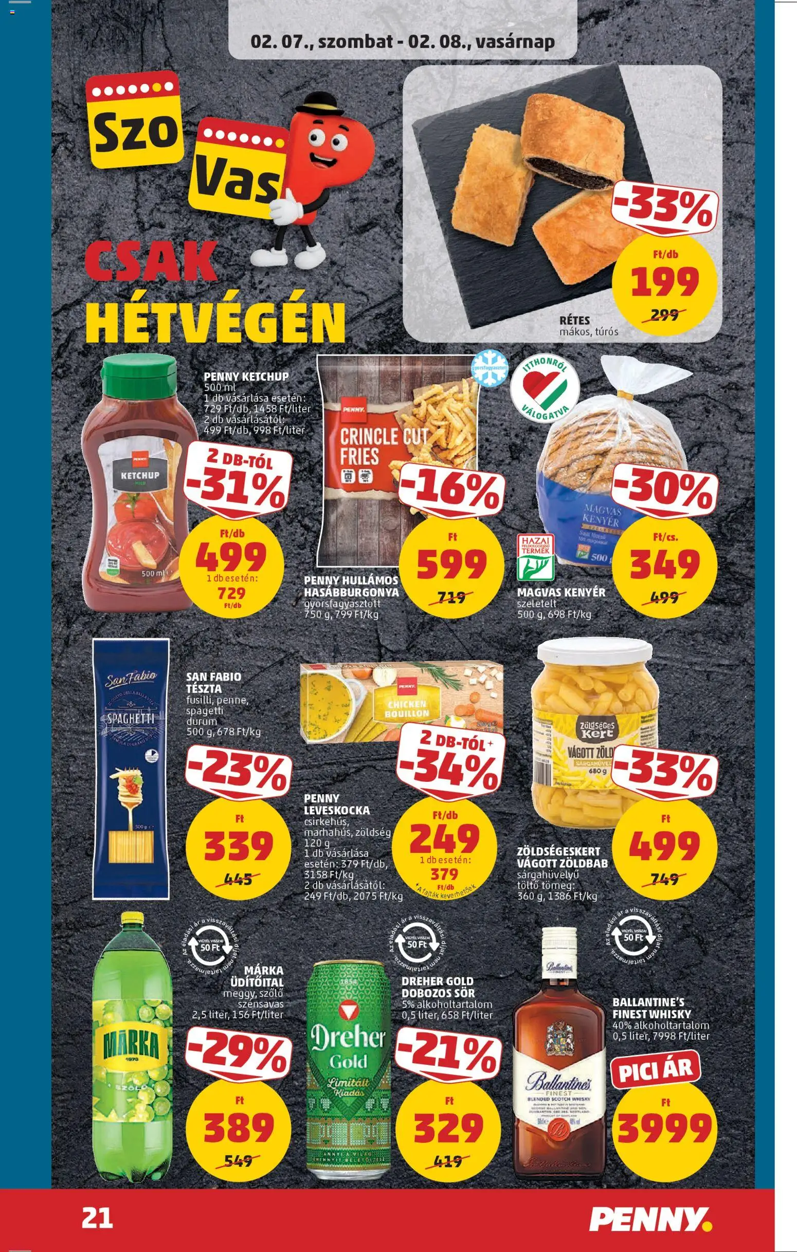 PENNY akciós ujság - amely érvényes a következő dátumtól: 05.02.2026 | Oldal: 23 | Termékek: Szőlő, Spagetti, Töltő, Kenyér