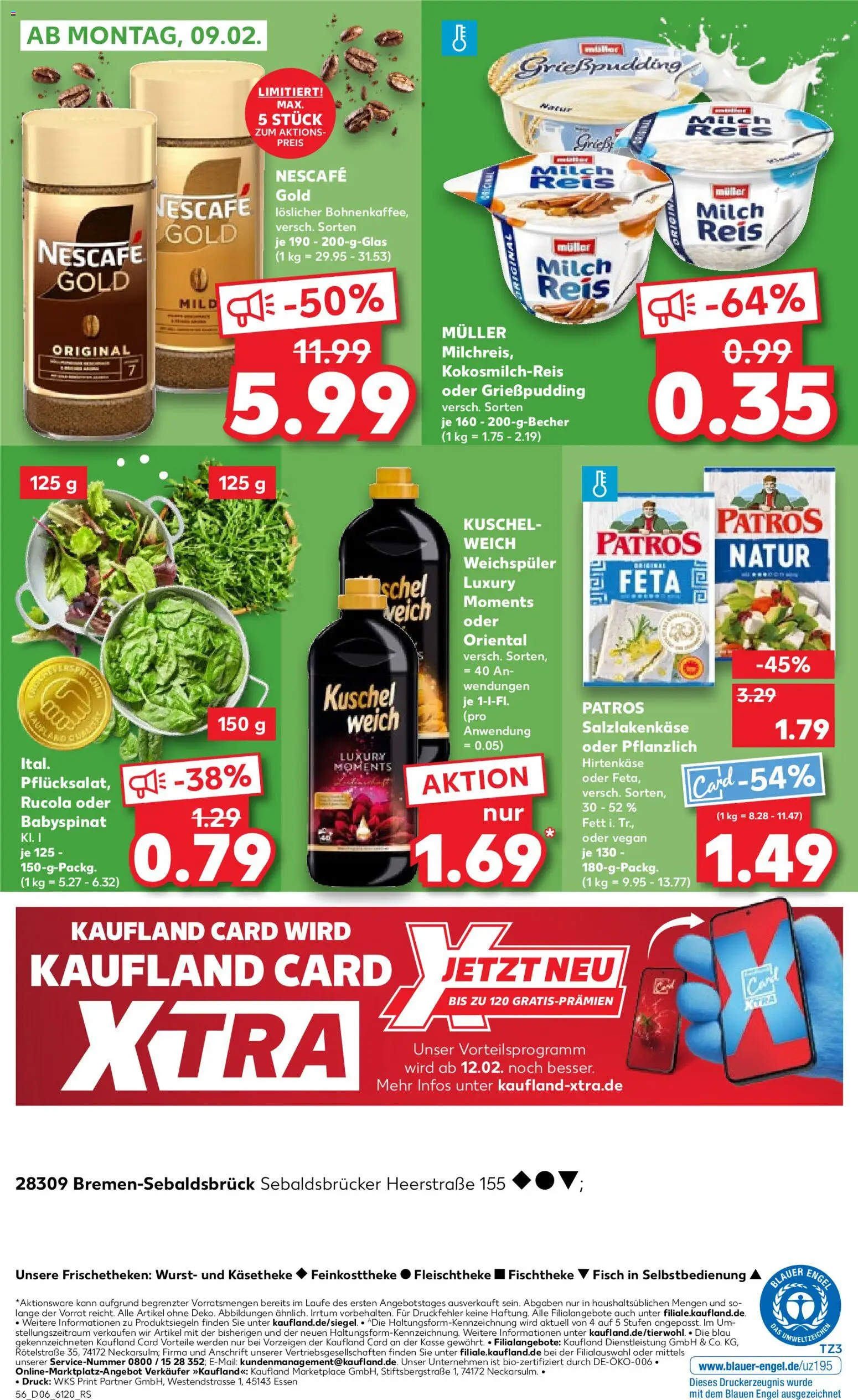 Kaufland prospekt Bremen	 – gültig ab 05.02.2026 | Seite: 56 | Produkte: Nescafe, Feta, Rucola, Pudding