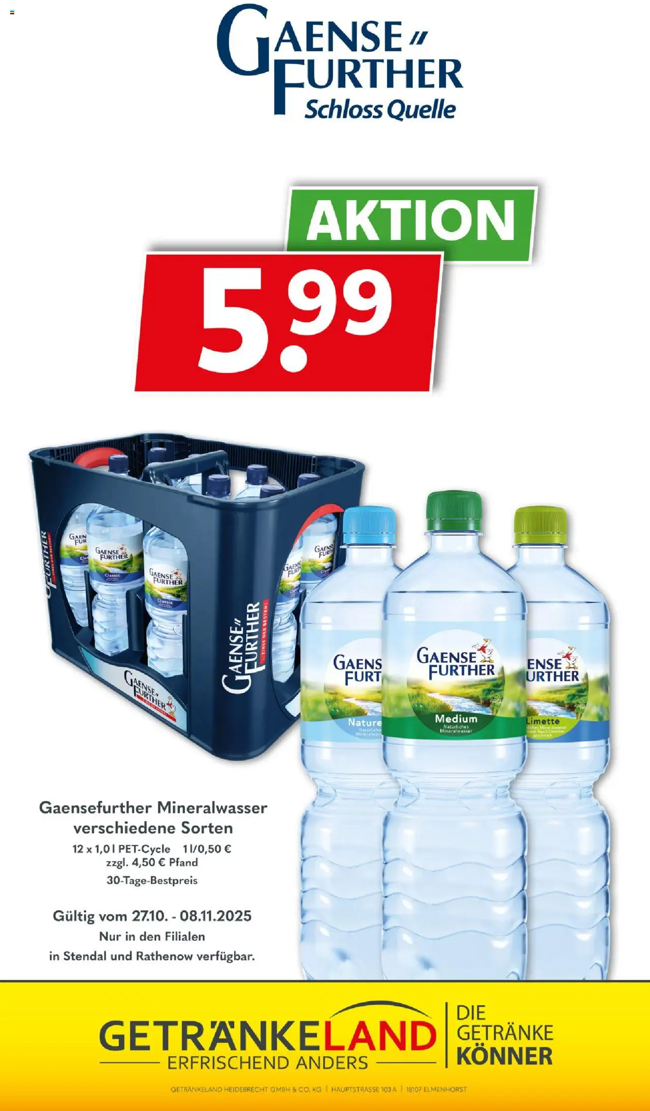 Getränkeland Prospekt 	 – gültig ab 27.10.2025 | Seite: 9 | Produkte: Limetten, Mineralwasser, Limette