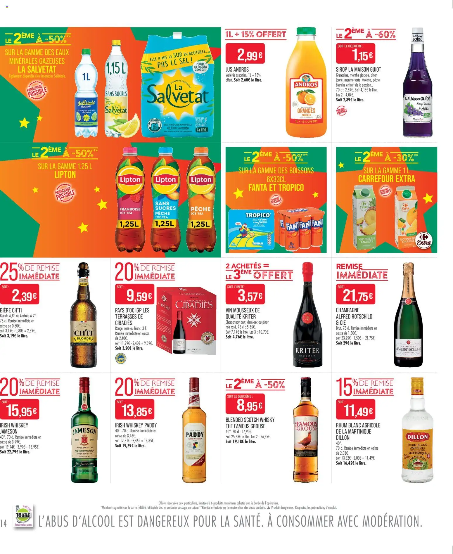 {H1} | Page: 16 | Produits: Fruit de la passion, Limonade, Champagne, Thé