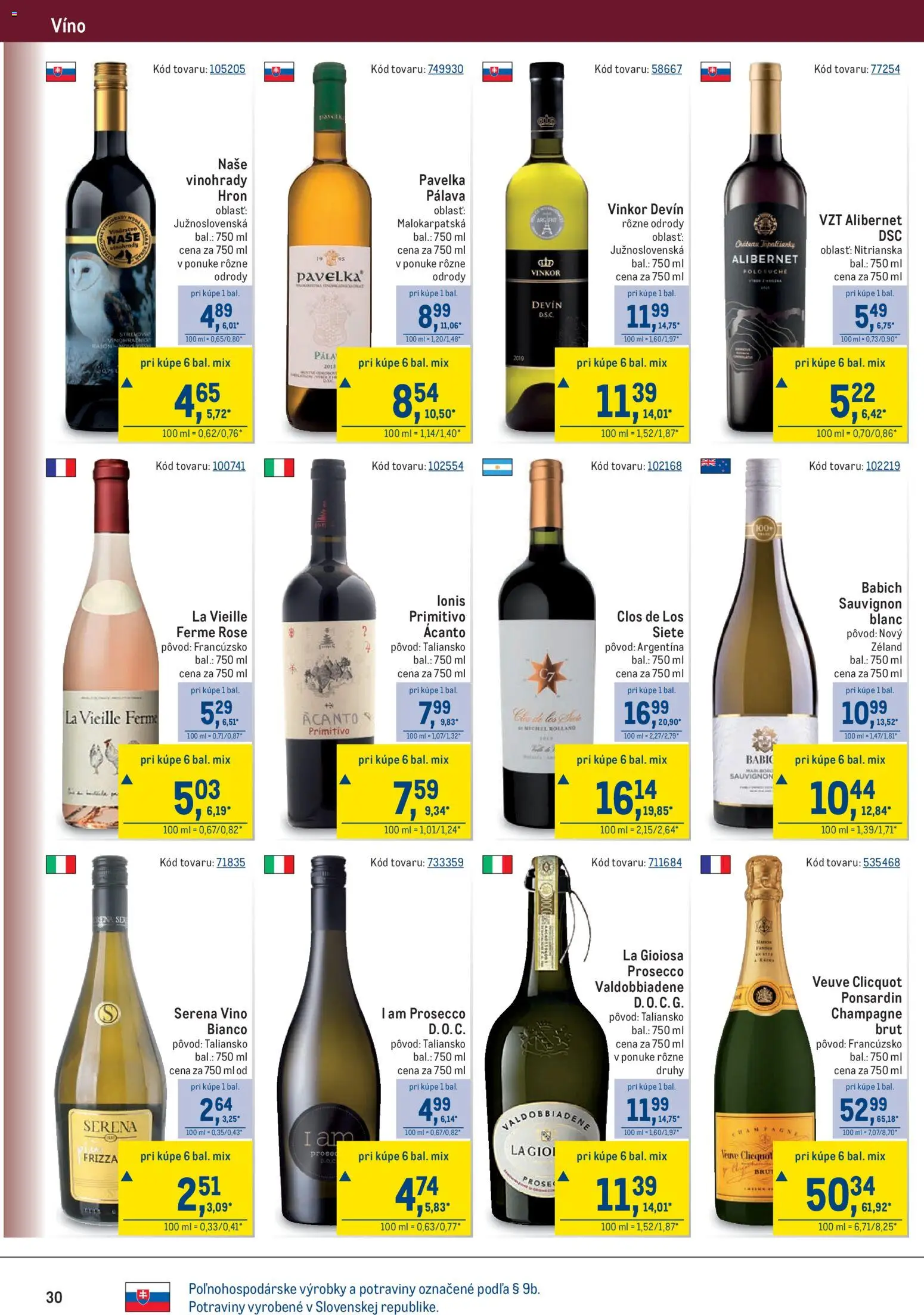 Nové Metro akcie – leták je platný od 11.02.2026 | Strana: 30 | Produkty: Víno, Prosecco