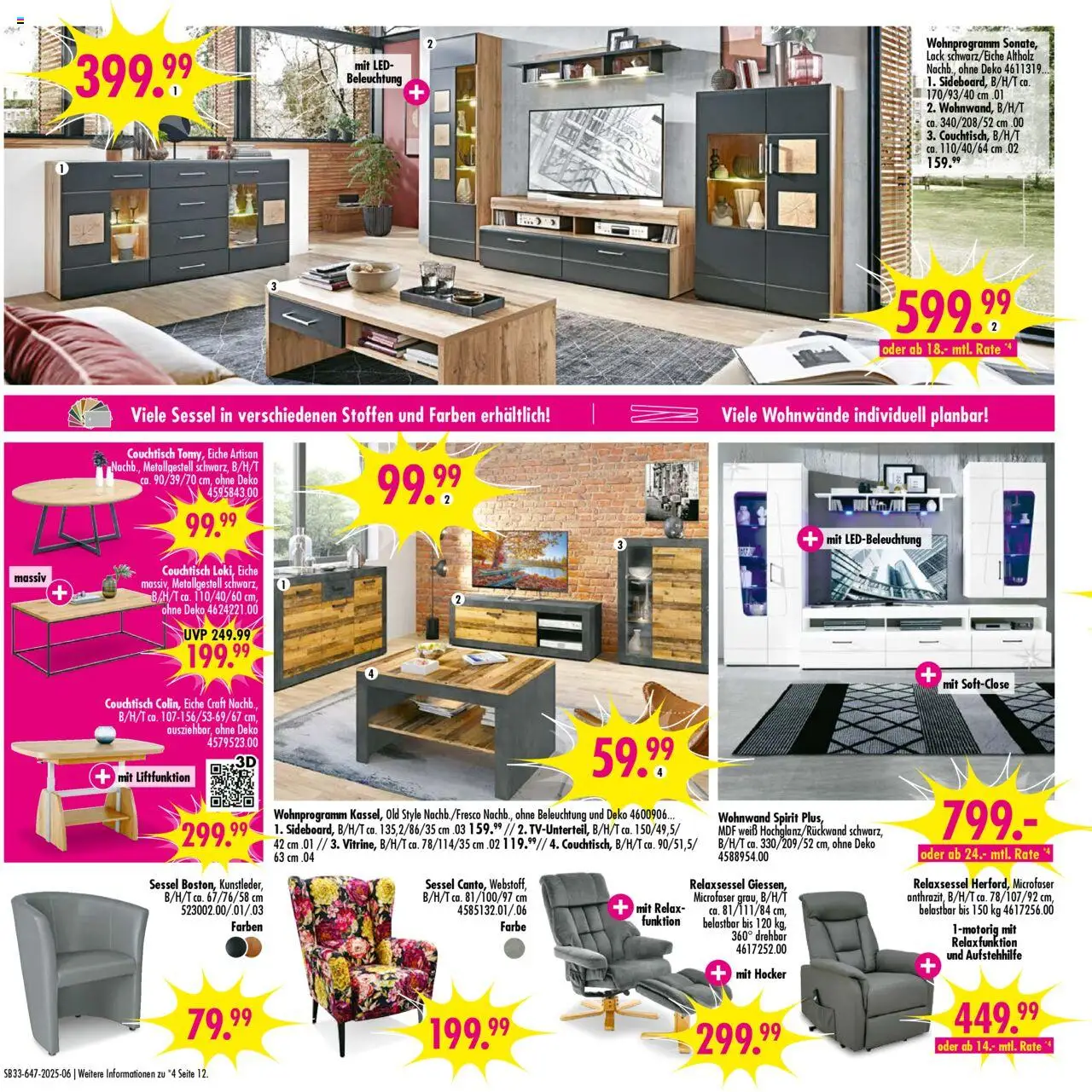SB Möbel Boss Prospekt Neubrandenburg - gültig ab dem 09.08.2025 | Seite: 6 | Produkte: Relaxsessel, Wohnwand, Sessel, Couchtisch