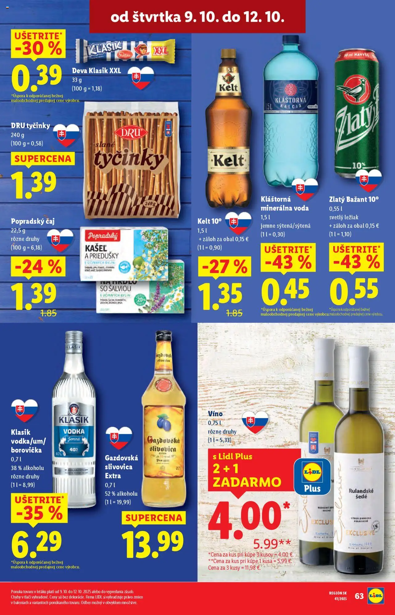 Nové Lidl akcie – leták je platný od 06.10.2025 | Strana: 79 | Produkty: Borovička, Kelt, Zlatý Bažant, Vodka