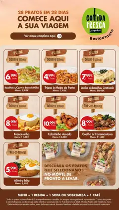 Pré-visualização Bacalhau c/Couve e Broa de Milho, Dish of cod with cabbage and cornbread. Menu 9,48€ válido de 03.02.2026 | Página: 11