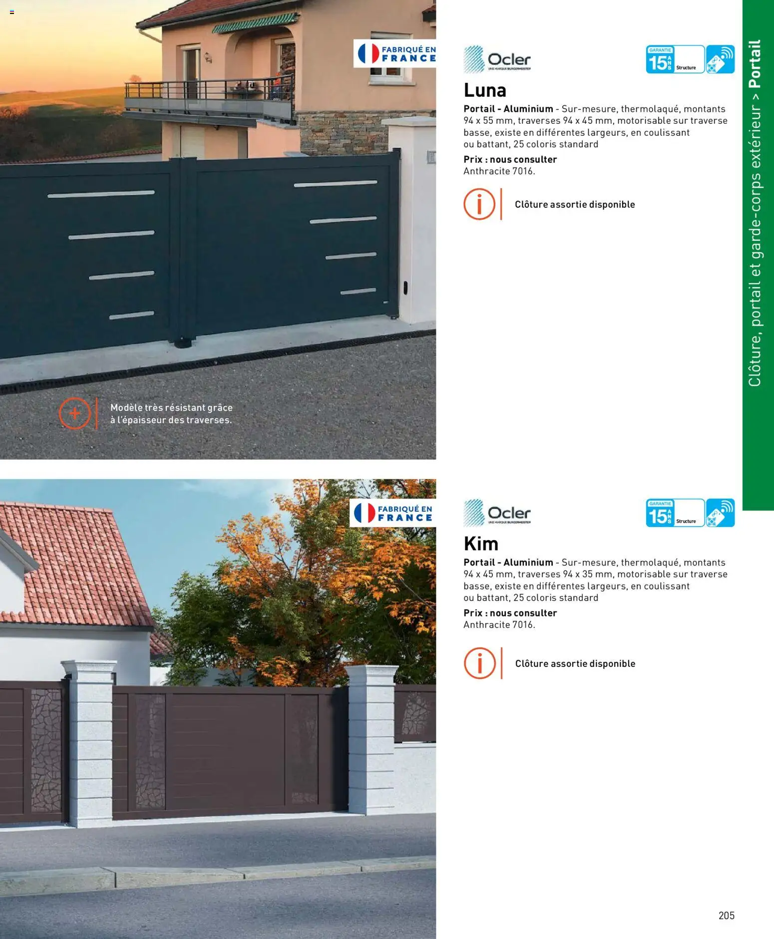 {H1} | Page: 205 | Produits: Portail, Clôture