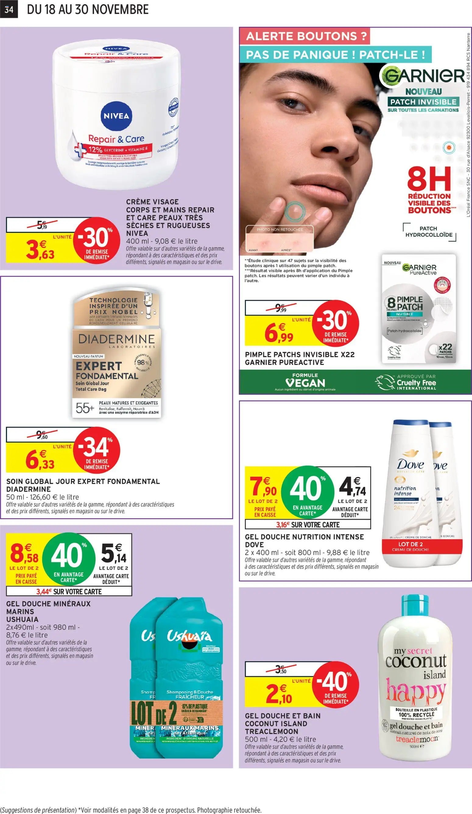 {H1} | Page: 34 | Produits: Body, Shampooing, Gel douche, Noix