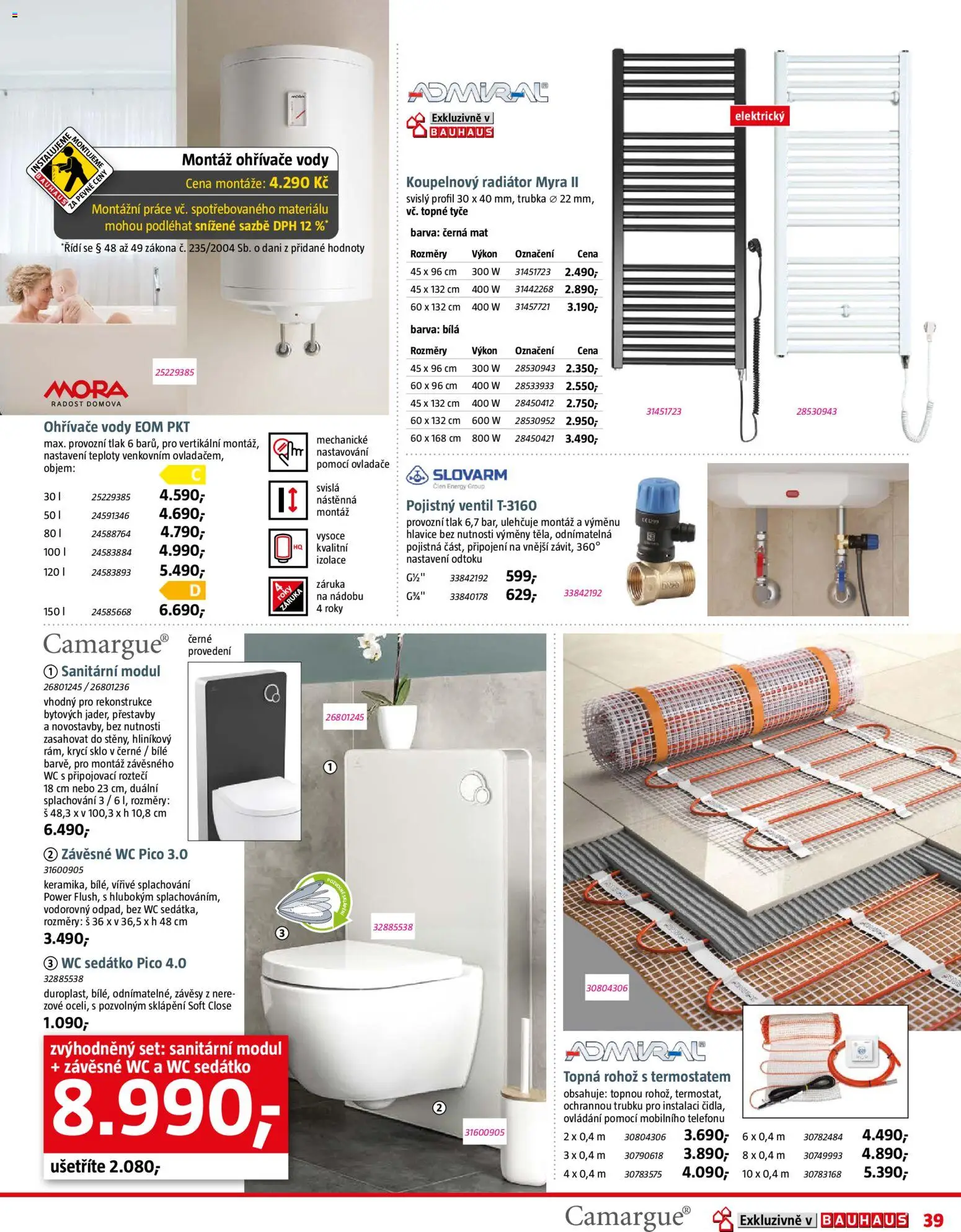 Bauhaus leták od 06.03.2026 | Strana: 39 | Produkty: Wc, Radiátor, Trubka, Závěsy