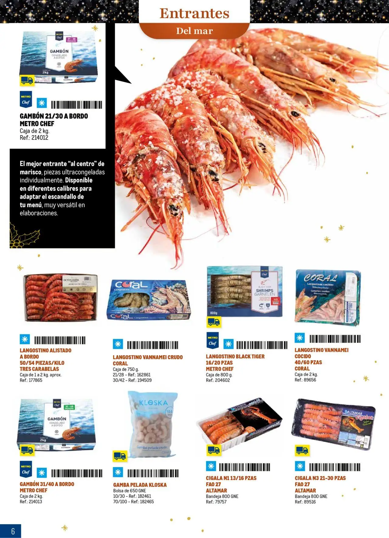 Makro - Comidas y Cenas de Navidad Norte 2 │ válido desde el 03.10.2025 | Página: 6 | Productos: Bandeja, Caja, Langostino, Gamba