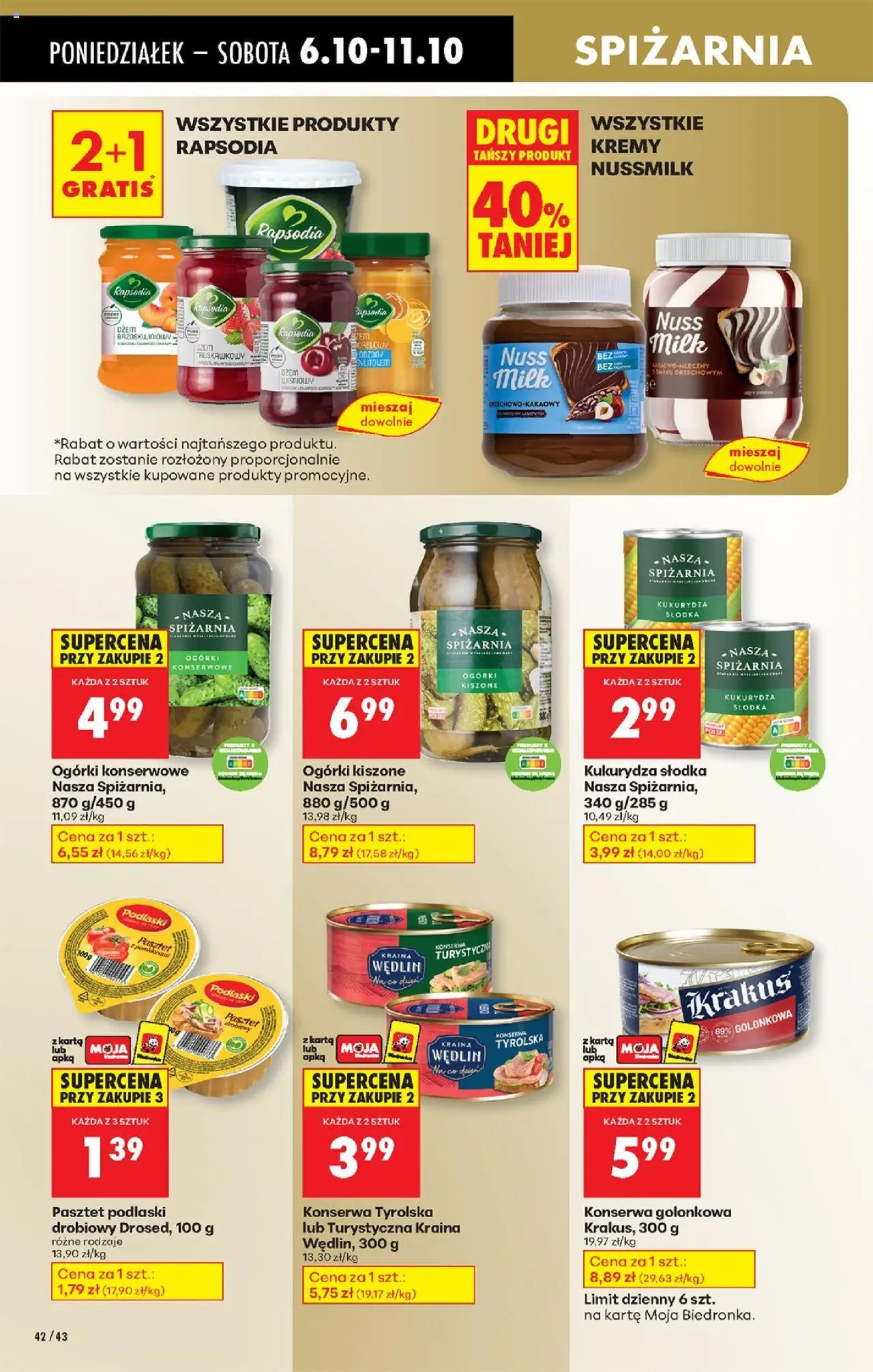 Biedronka gazetka od 06.10.2025 | Strona: 52 | Produkty: Karta, Kukurydza, Krem, Ogórki