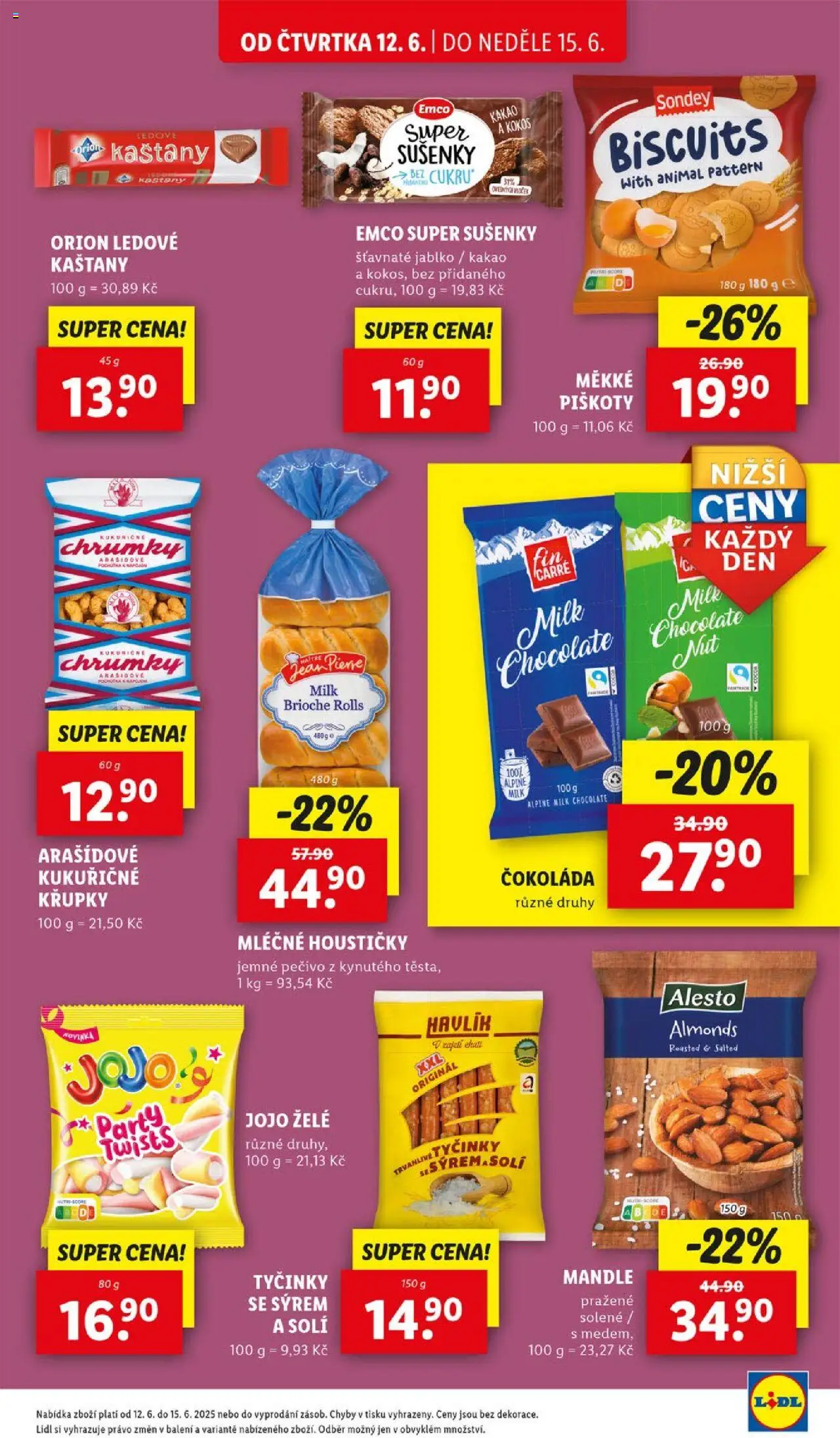 Lidl leták od 12.06.2025 | Strana: 25 | Produkty: Piškoty, Pečivo, Havlík trvanlivé tyčinky, Milk chocolate