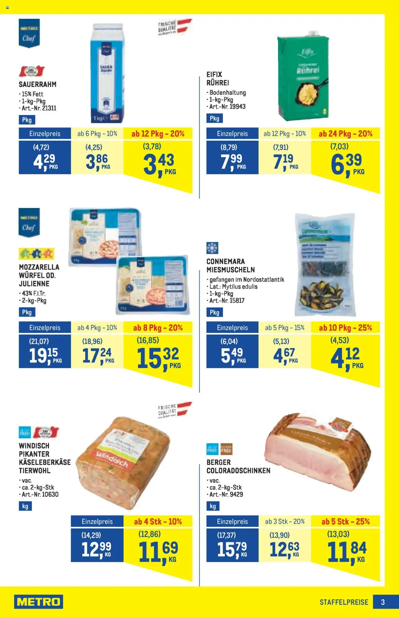 Metro angebote Profi gültig ab 16.10.2025 | Seite: 3 | Produkte: Sauerrahm