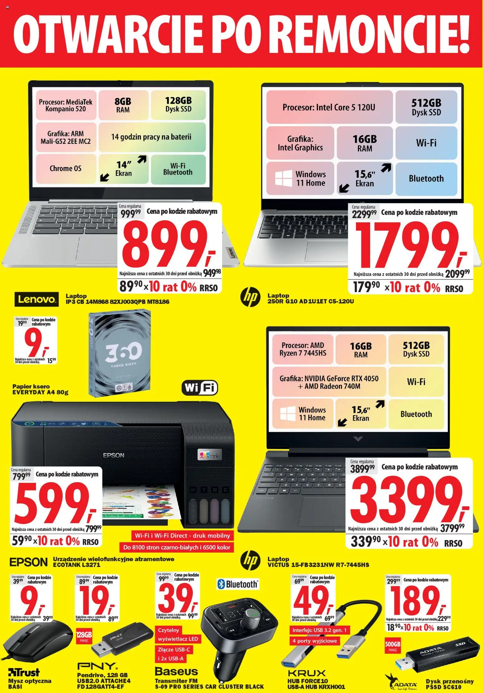 Mediaexpert Gazetka - Otwarcie po remoncie Kościan od 19.02.2026 | Strona: 5 | Produkty: Laptop, Mysz, Złącze, Dysk