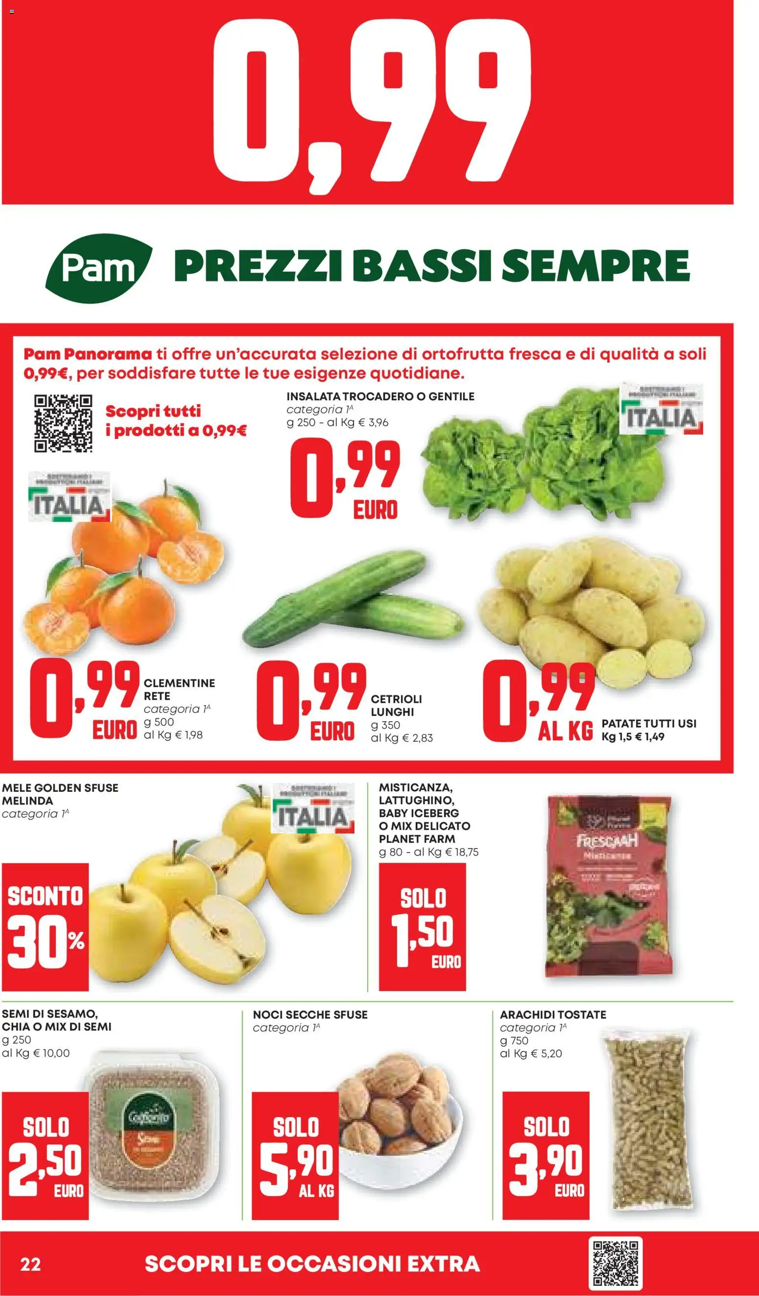 Volantino PAM del 06.11.2025 | Pagina: 22 | Prodotti: Insalata, Patate, Noci, Arachidi